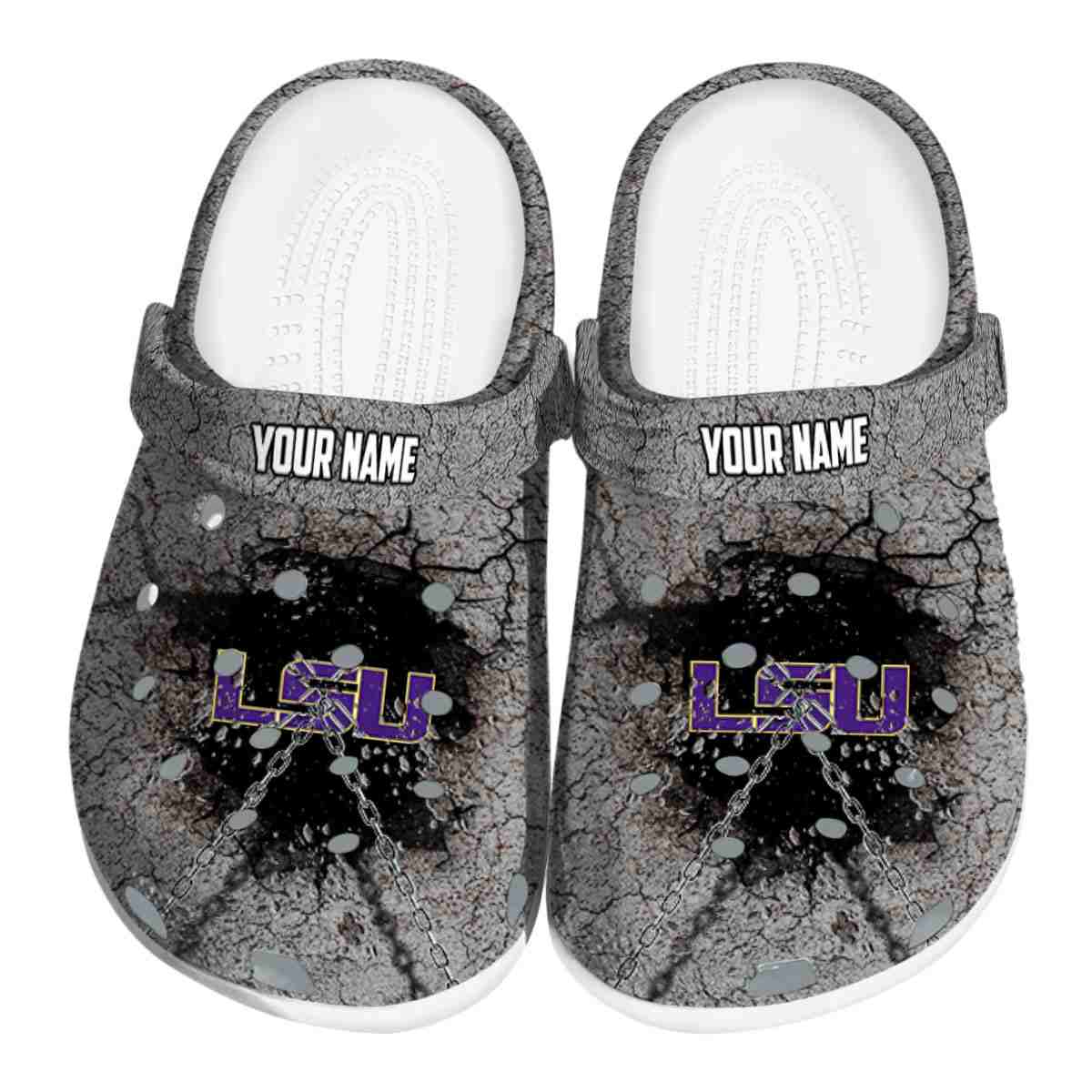 LSU Tigers NCAA Sport Crocs Crocband Clogs Shoes Comfortable For Men Women and Kids