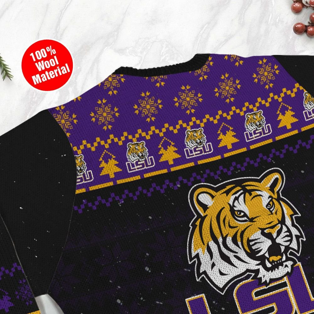 Lsu Tigers Snoopy Dabbing Ugly Christmas Sweater Adult 3D Funny Matching for family - Image 5