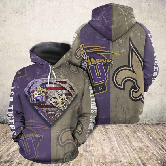 Lsu Tigers Vs Saints 3D All Over Print Hoodie, Zip Hoodie
