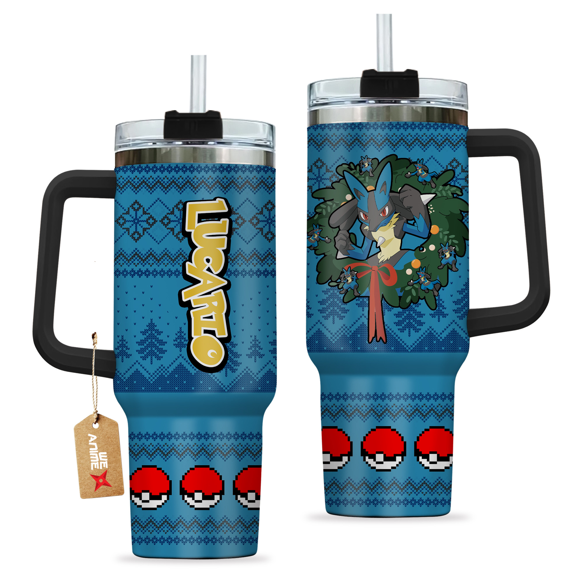 Lucario Pokemon Anime Custom Stanley Cup 40 oz 30 oz Tumbler With HandleTVC2301155 - Image 2