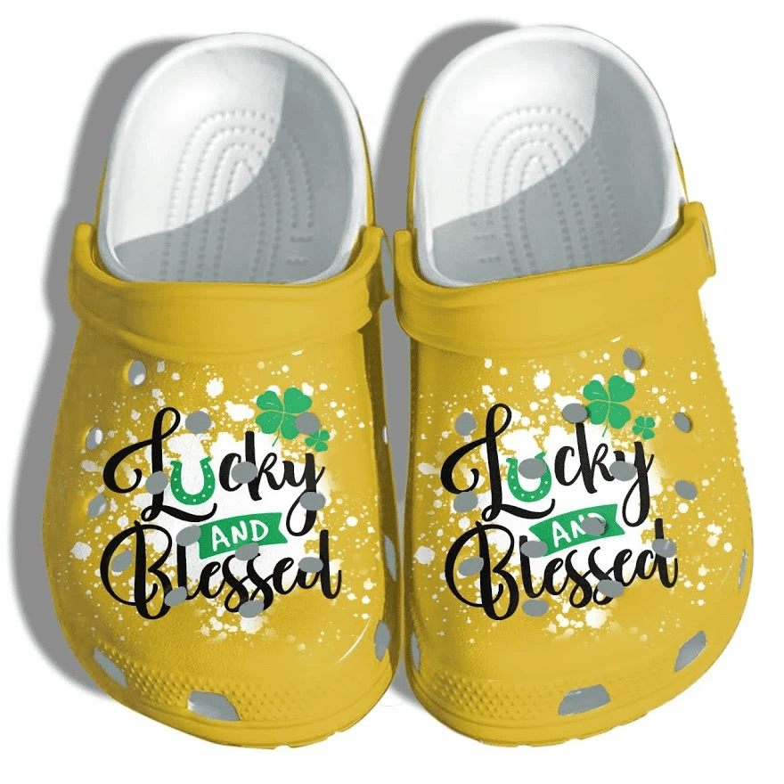 Lucky Charm And Blessed St Patricks Day Gift For Lover Rubber clog Shoes Comfy Footwear