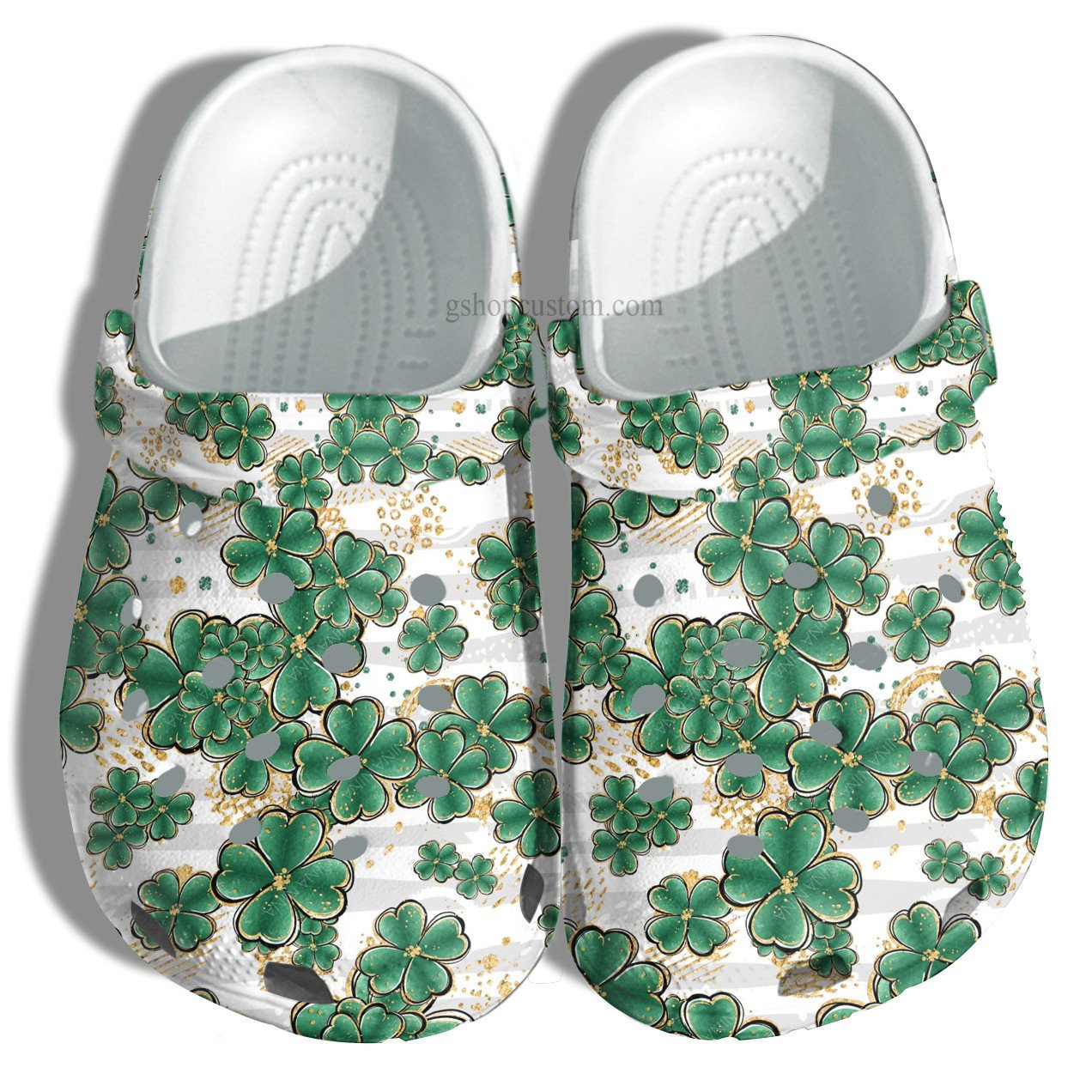Lucky Charm Gem Shoes - Clover Leaf Lucky Shoes Croc Clogs Gift Men Women