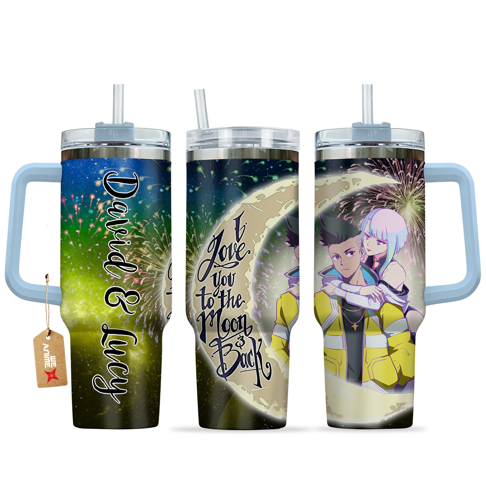 Lucyna Kushinada & David Martinez Cyberpunk Anime Valentine Custom Stanley Cup 40 oz 30 oz Tumbler With HandleTVC2301168