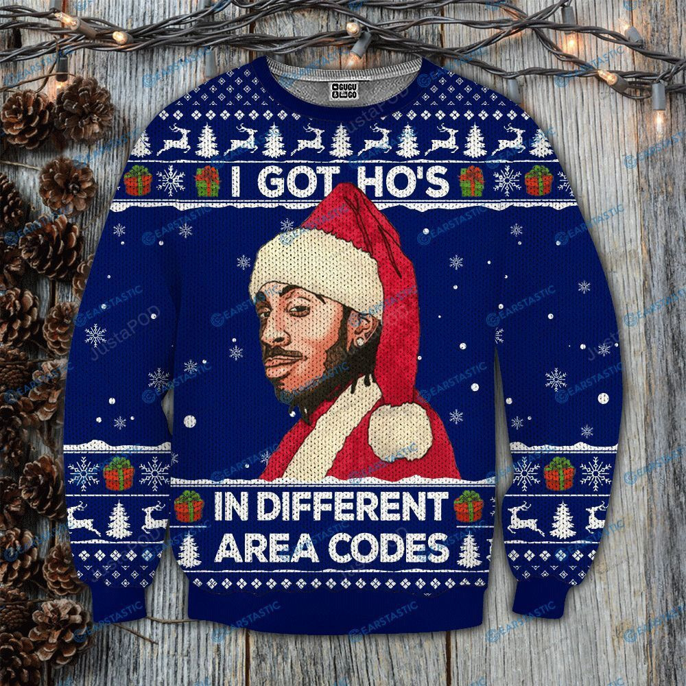 Ludacris I Got Ho?S In Different Area Codes Ugly Christmas Sweater Adult 3D Funny Matching for family