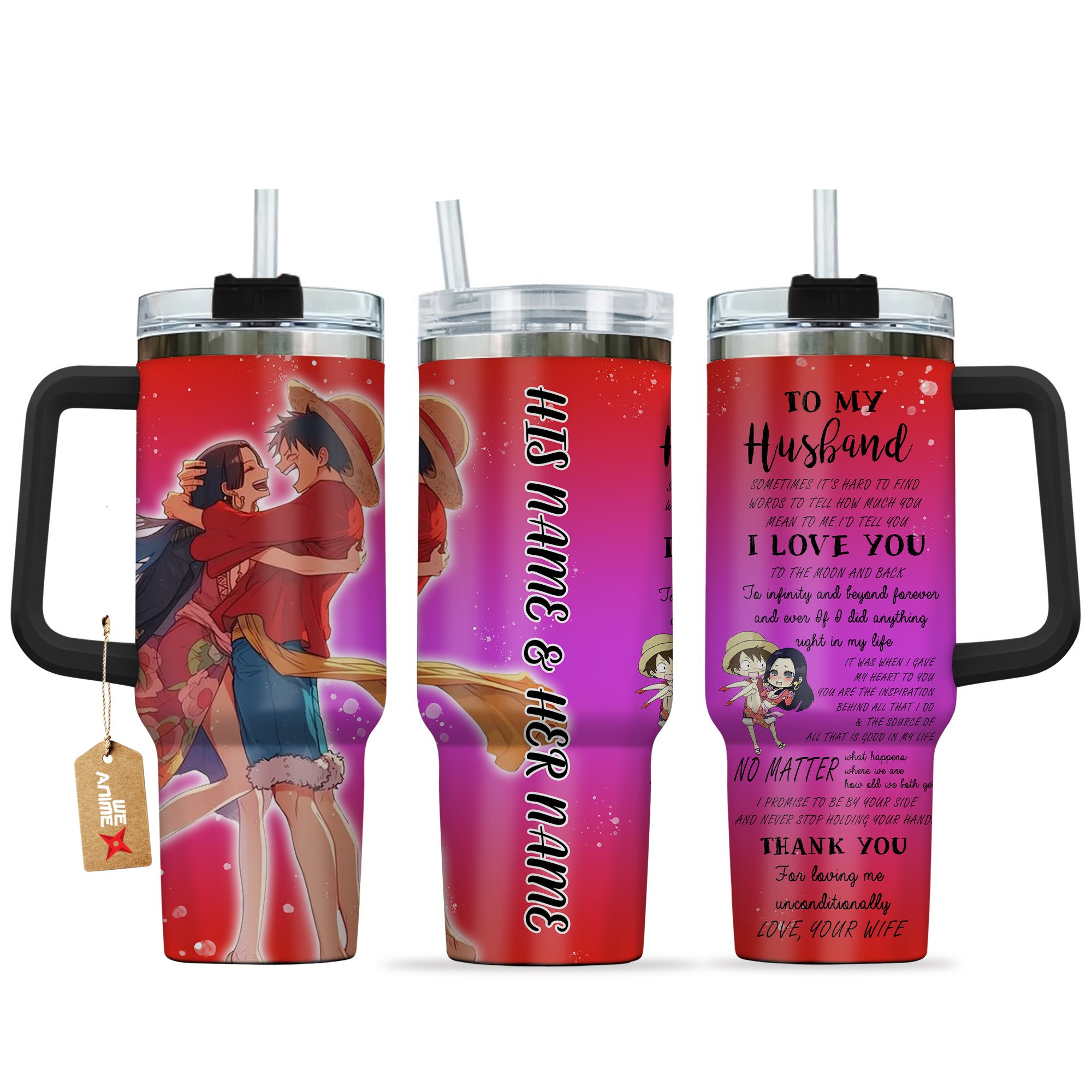 Luffy & Boa One Piece Anime Valentine Custom Stanley Cup 40 oz 30 oz Tumbler With HandleTVC2301169