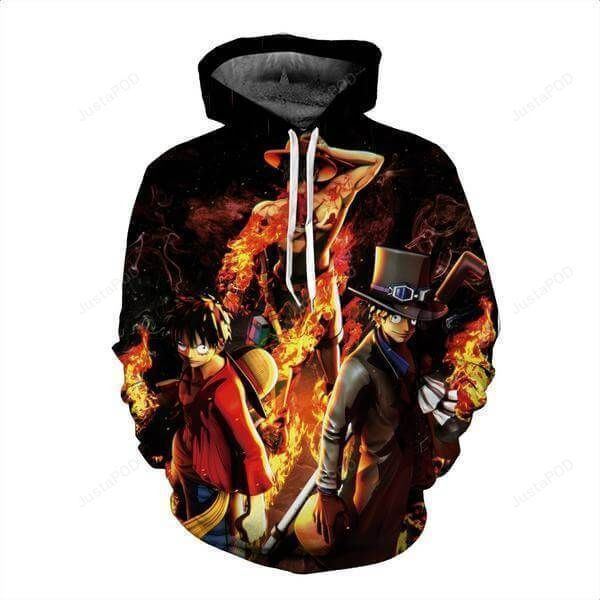 Luffy Ace Sabo 3D All Over Print Hoodie, Zip Hoodie