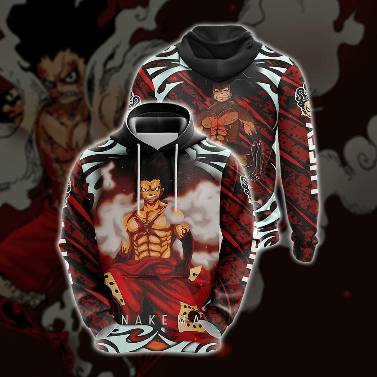 Luffy Snakeman Unisex 3D All Over Print Hoodie, Zip Hoodie