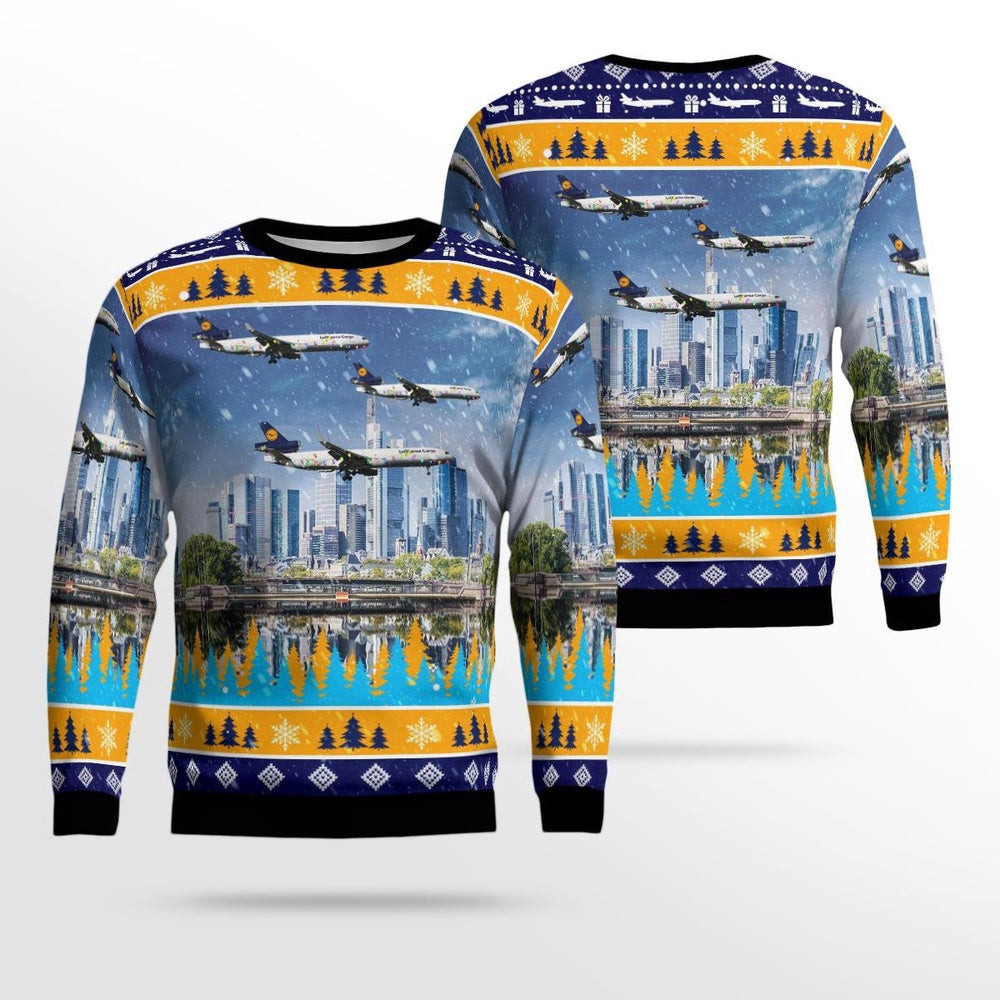 Lufthansa Cargo MD Christmas AOP Ugly Sweater Christmas Unisex Sweaters Gift For Christmas