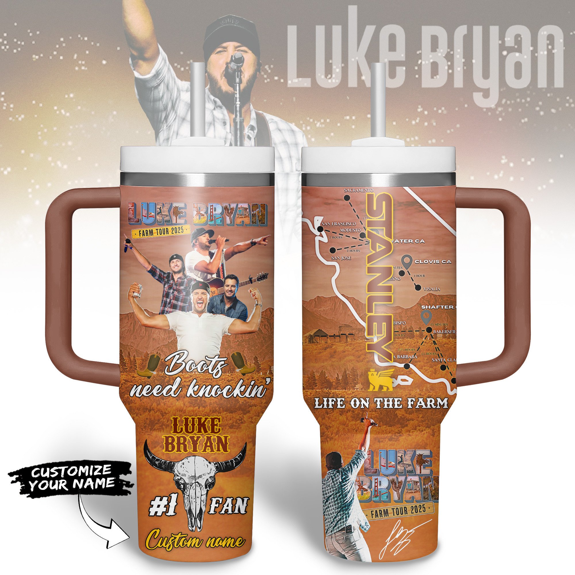 Luke Bryan Music Custom Stanley Cup 40 oz 30 oz Tumbler With HandleTVC2301179