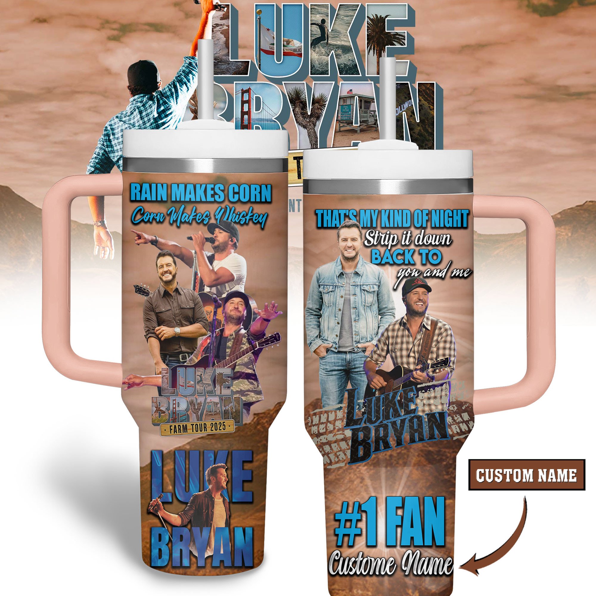 Luke Bryan Music Custom Stanley Cup 40 oz 30 oz Tumbler With HandleTVC2301281