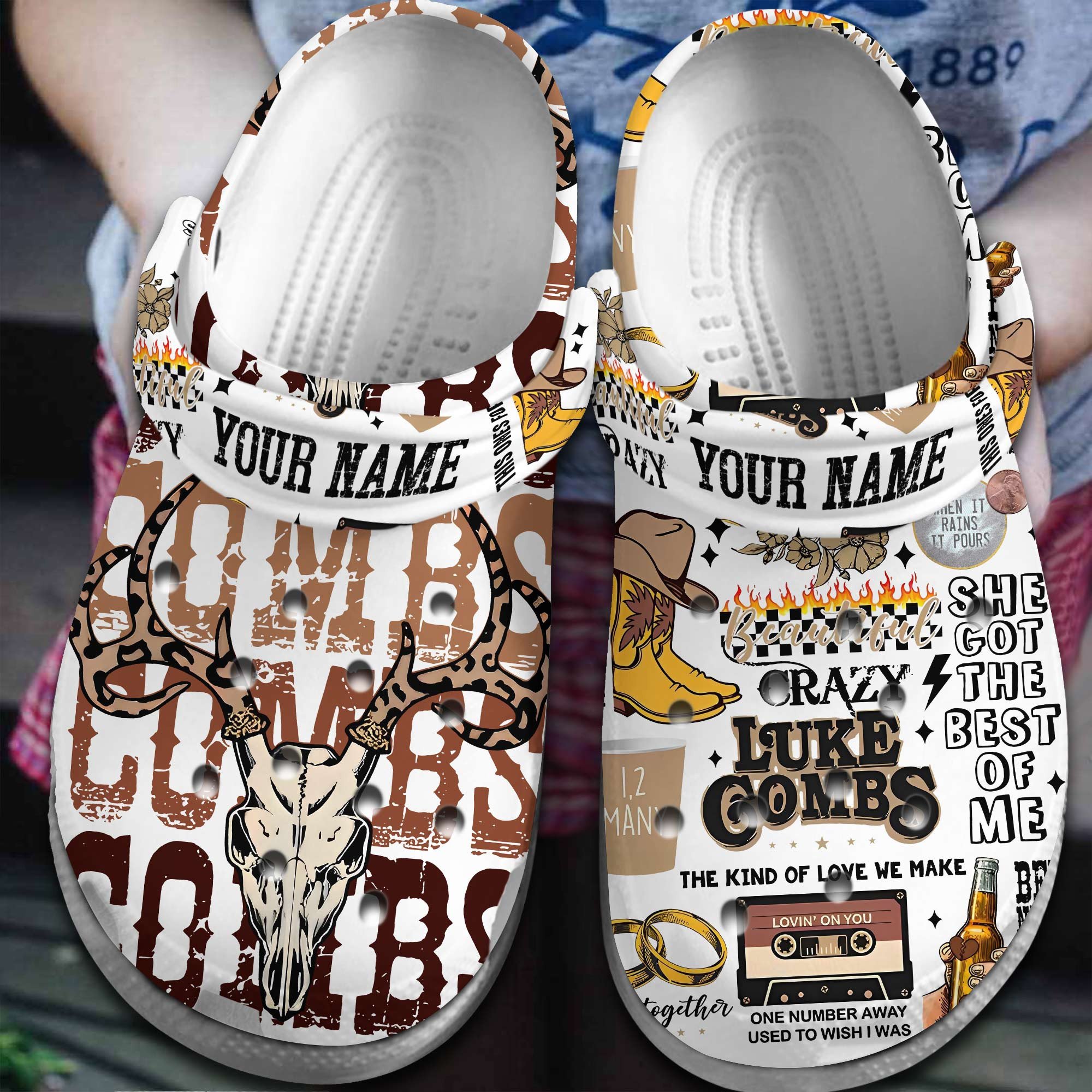 Luke Combs Singer Music Crocs Crocband Clogs Shoes Comfortable For Men Women and Kids