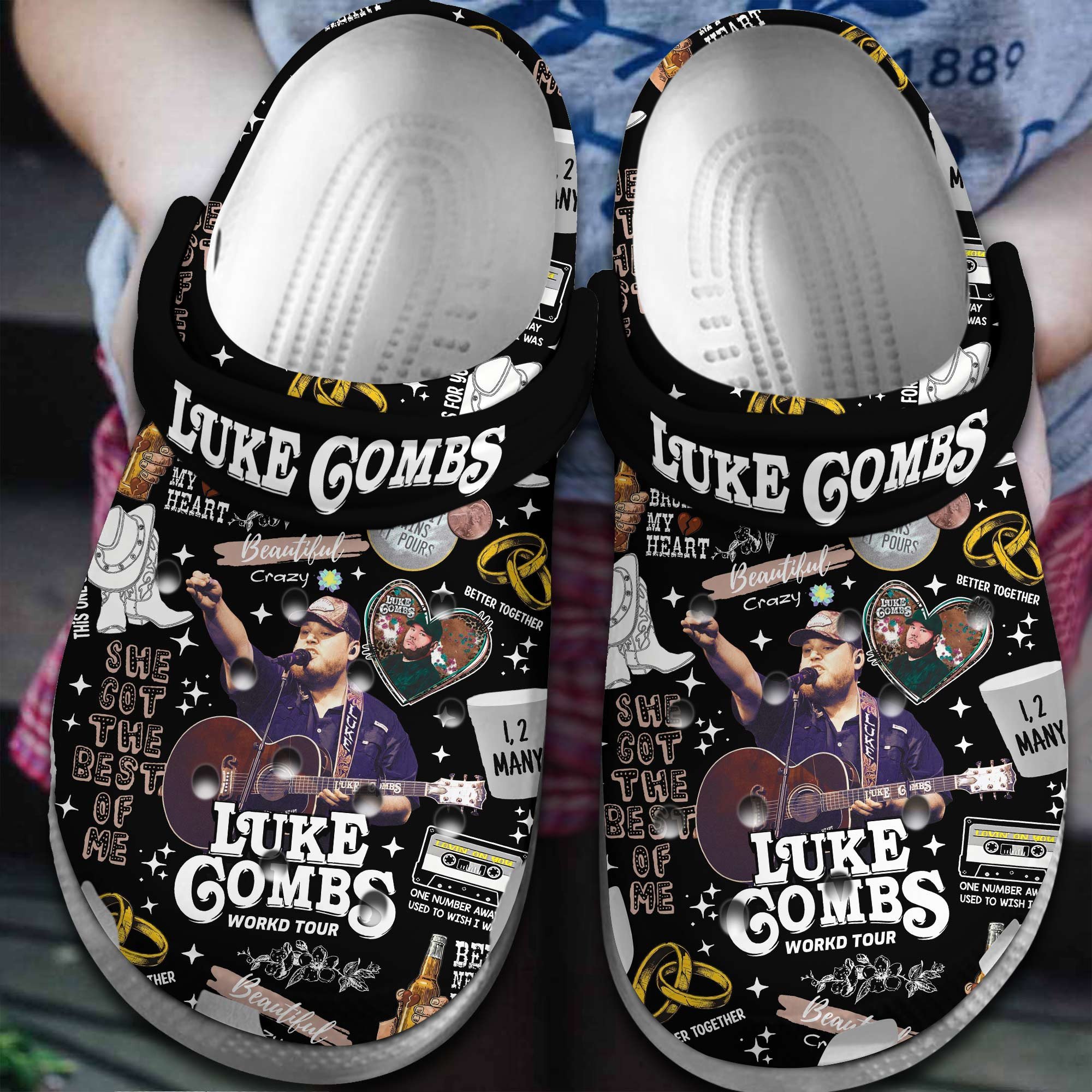 Luke Combs Singer Music Crocs Crocband Clogs Shoes Comfortable For Men Women and Kids
