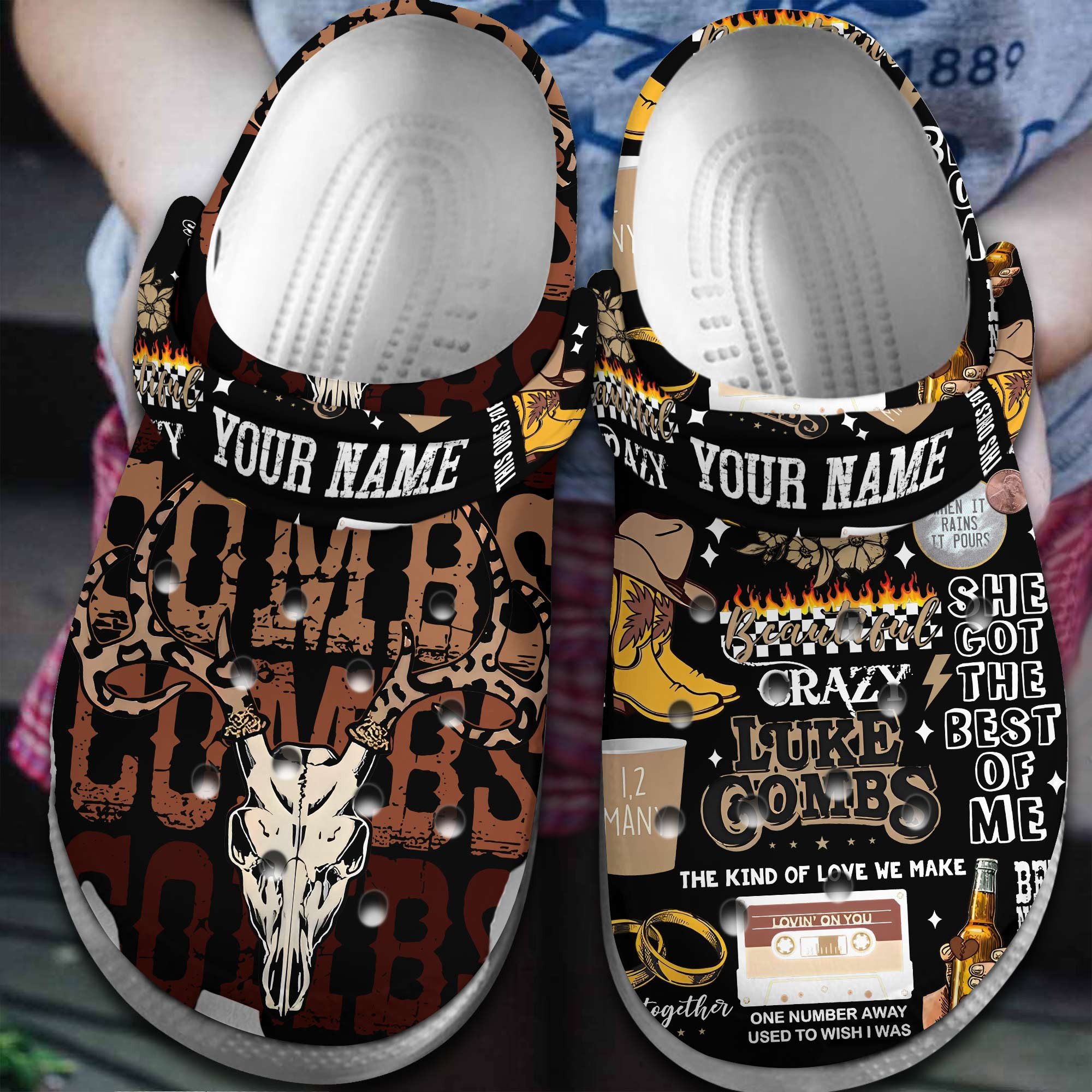 Luke Combs Singer Music Crocs Crocband Clogs Shoes Comfortable For Men Women and Kids
