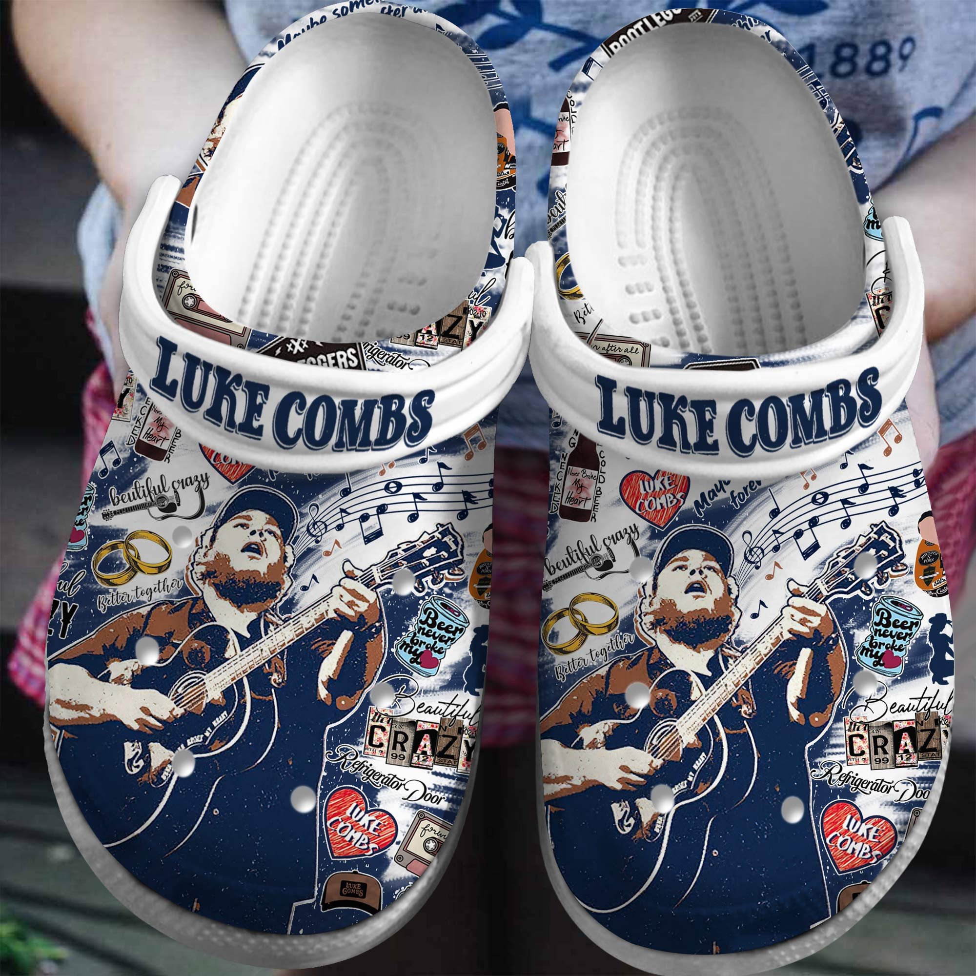 Luke Combs Singer Music Crocs Crocband Clogs Shoes Comfortable For Men Women and Kids
