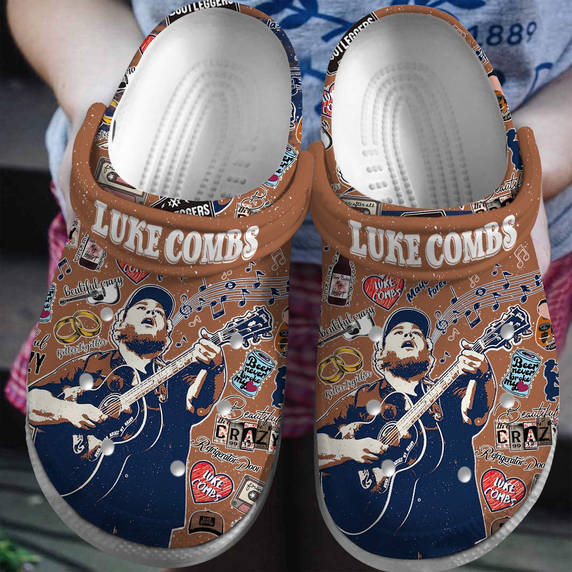 Luke Combs Singer Music Crocs Crocband Clogs Shoes Comfortable For Men Women and Kids