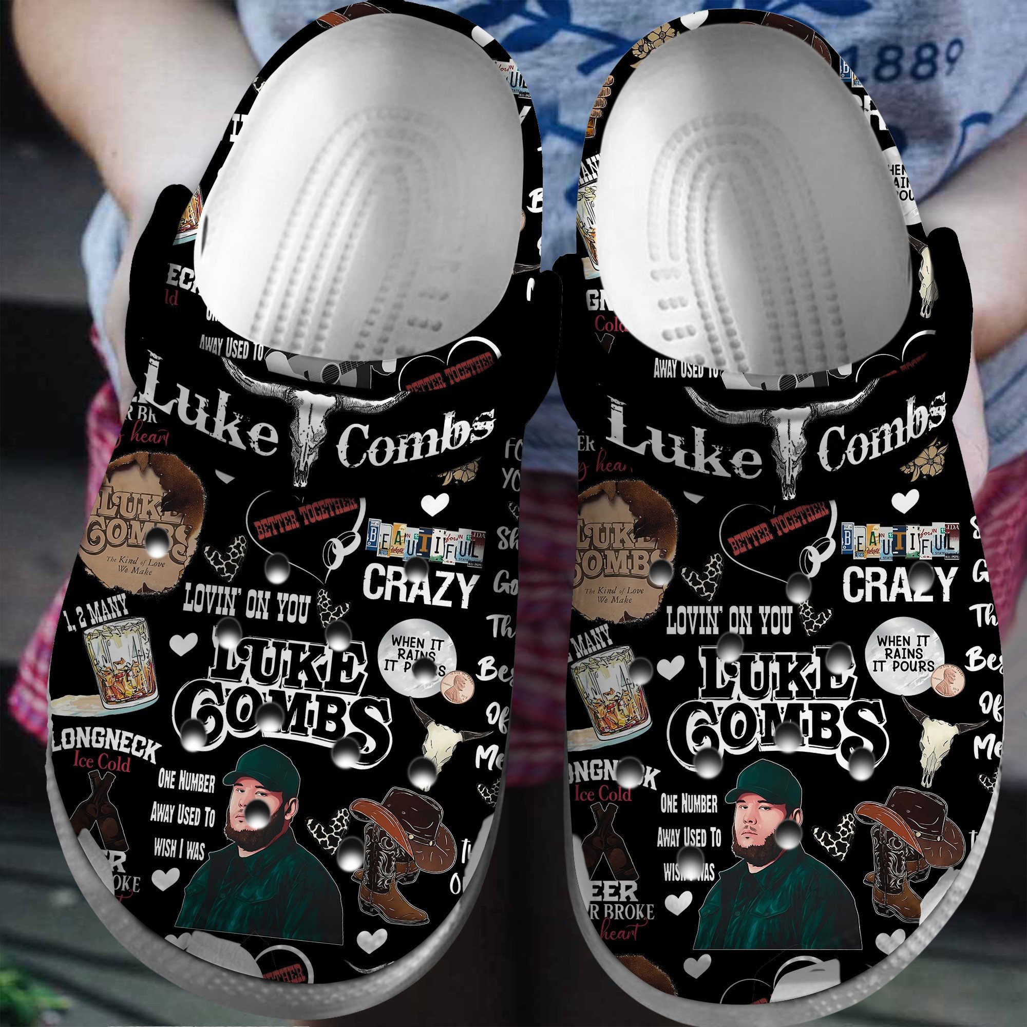 Luke Combs Singer Music Crocs Crocband Clogs Shoes Comfortable For Men Women and Kids