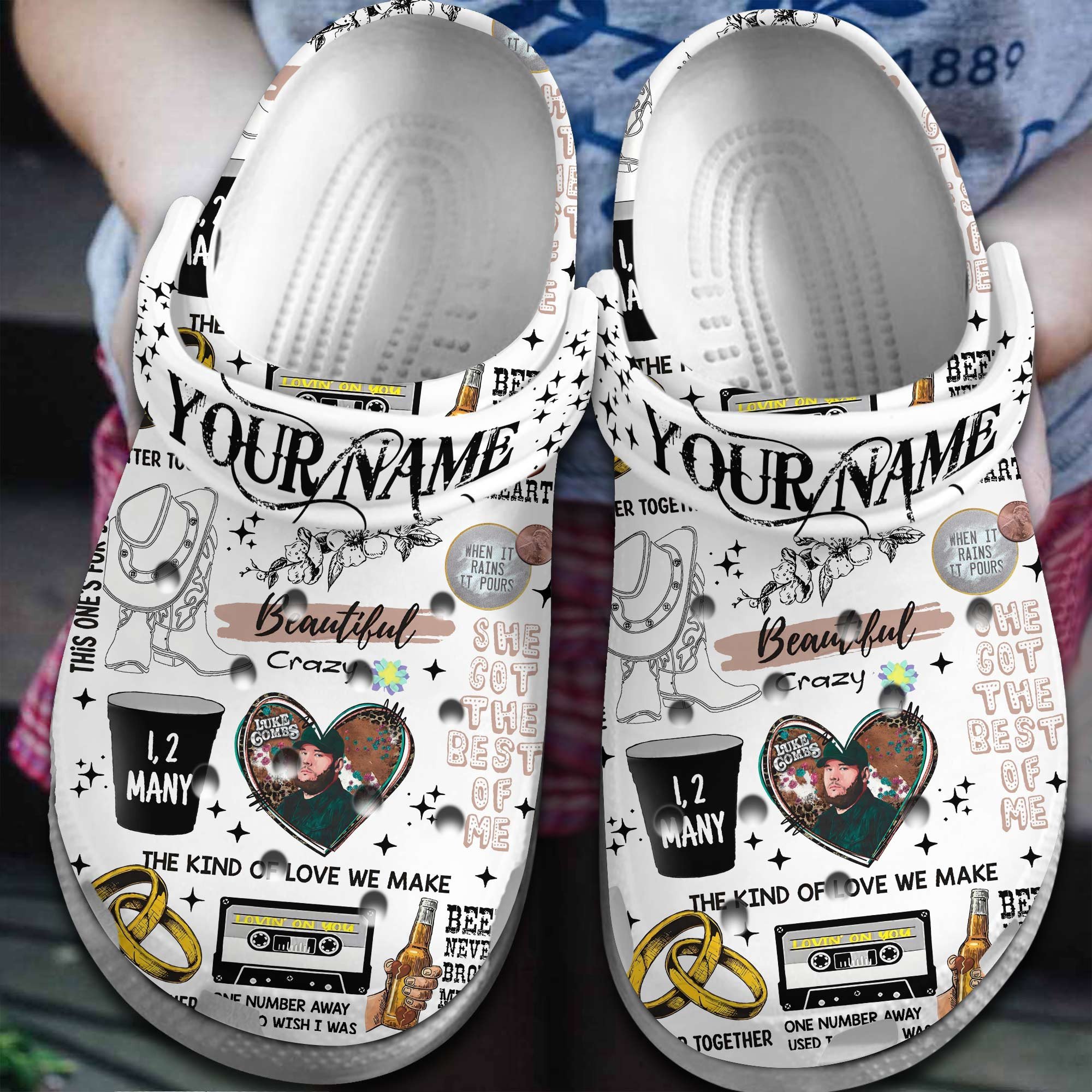 Luke Combs Singer Music Crocs Crocband Clogs Shoes Comfortable For Men Women and Kids