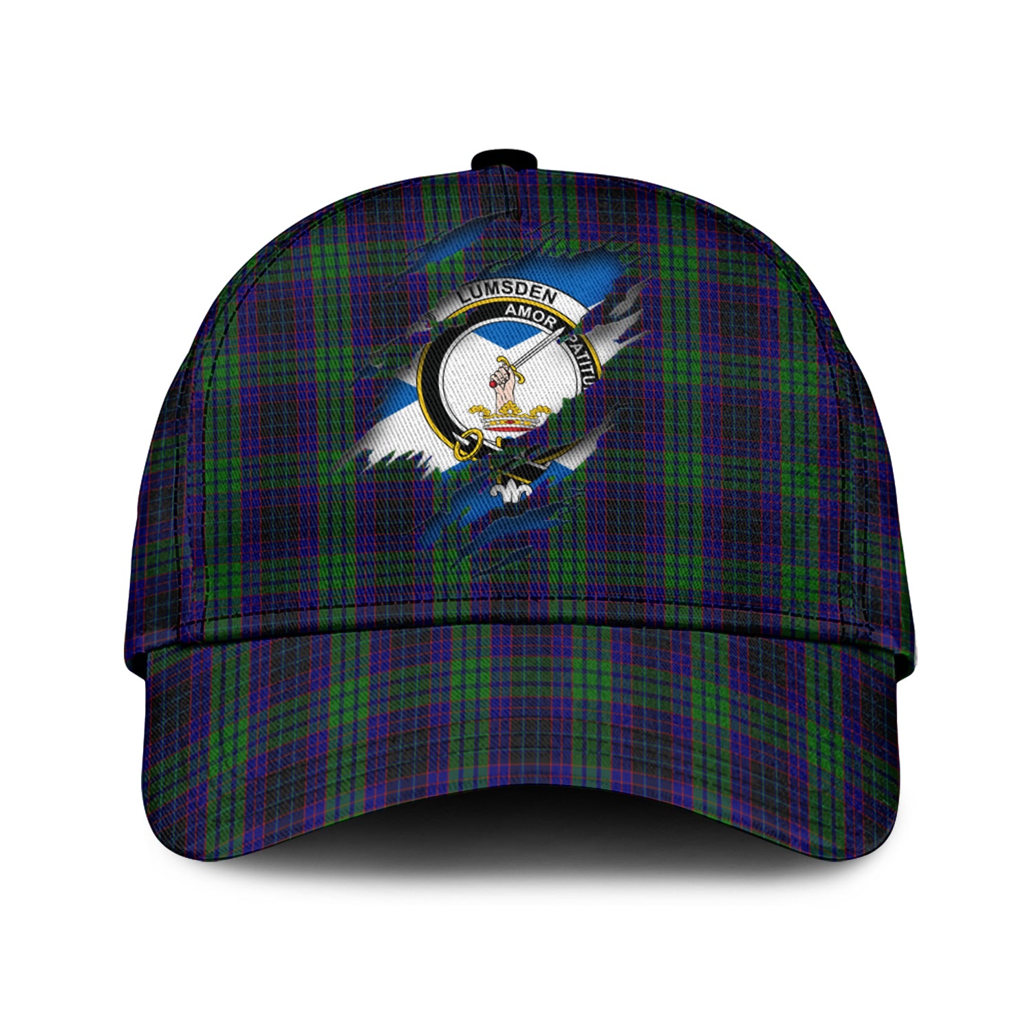 Lumsden Green Tartan Plaid Cap, Family Crest In Me Style Tartan Baseball Cap TS23 Trucker Hats Custom Hats Gifts For Men & Women