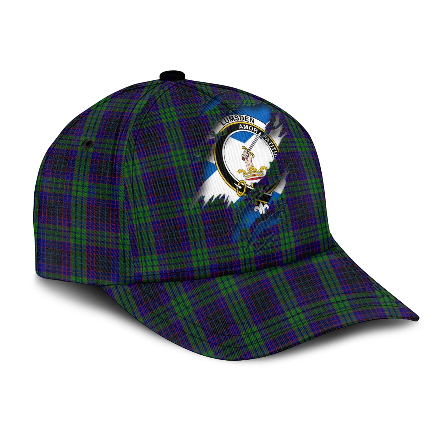 Lumsden Green Tartan Plaid Cap, Family Crest In Me Style Tartan Baseball Cap TS23 Trucker Hats Custom Hats Gifts For Men & Women
