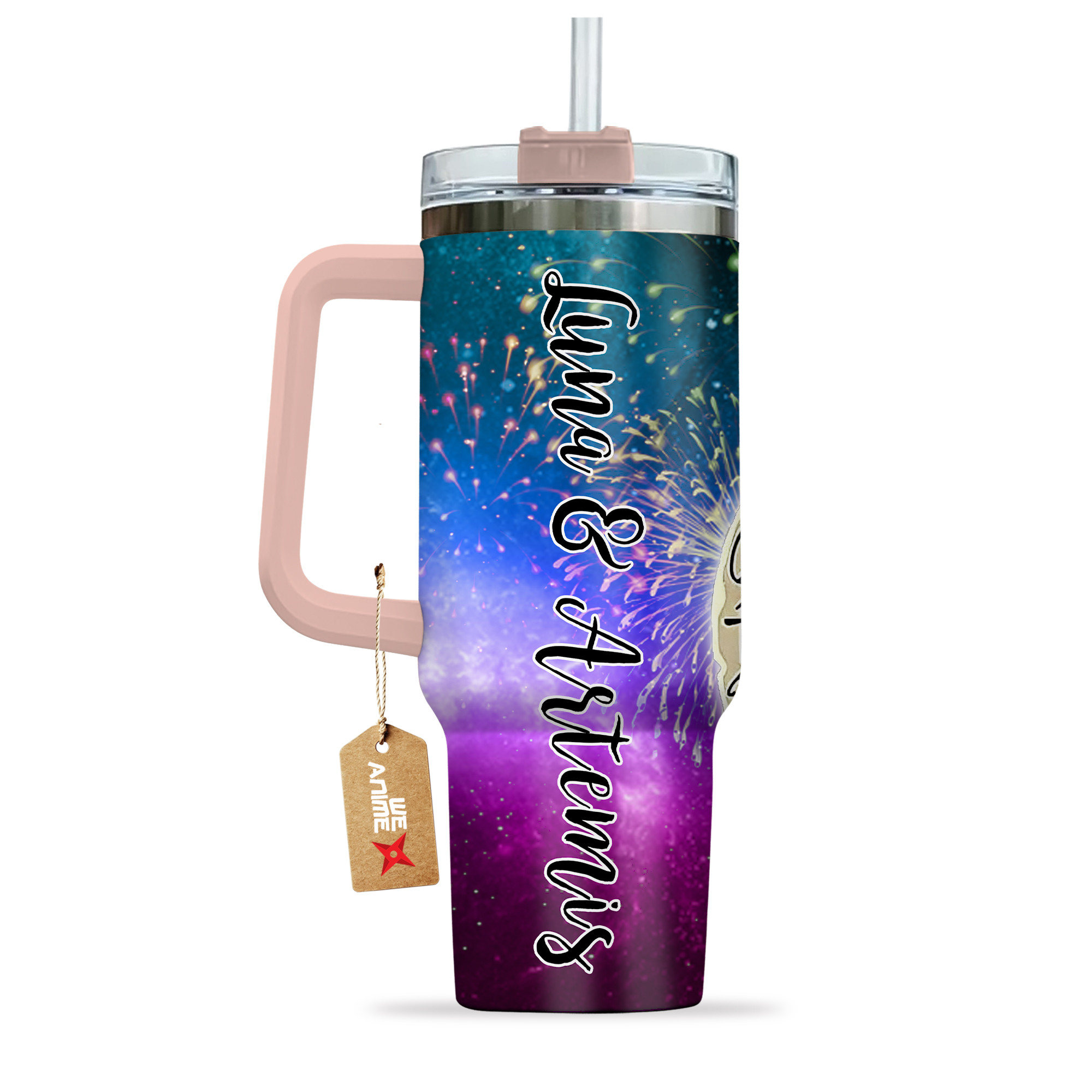 Luna & Artermis Sailor Moon Anime Valentine Custom Stanley Cup 40 oz 30 oz Tumbler With HandleTVC2301167 - Image 3
