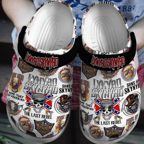 Lynyrd Skynyrd Music Crocs Crocband Clogs Shoes Comfortable For Men Women and Kids