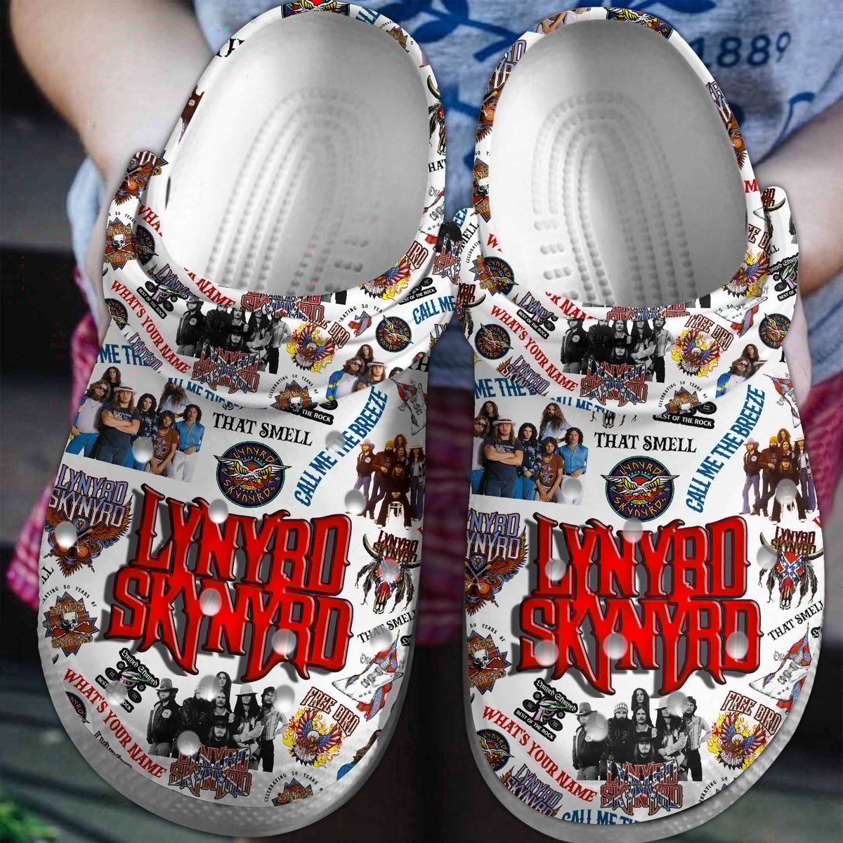 Lynyrd Skynyrd Music Crocs Crocband Clogs Shoes Comfortable For Men Women and Kids