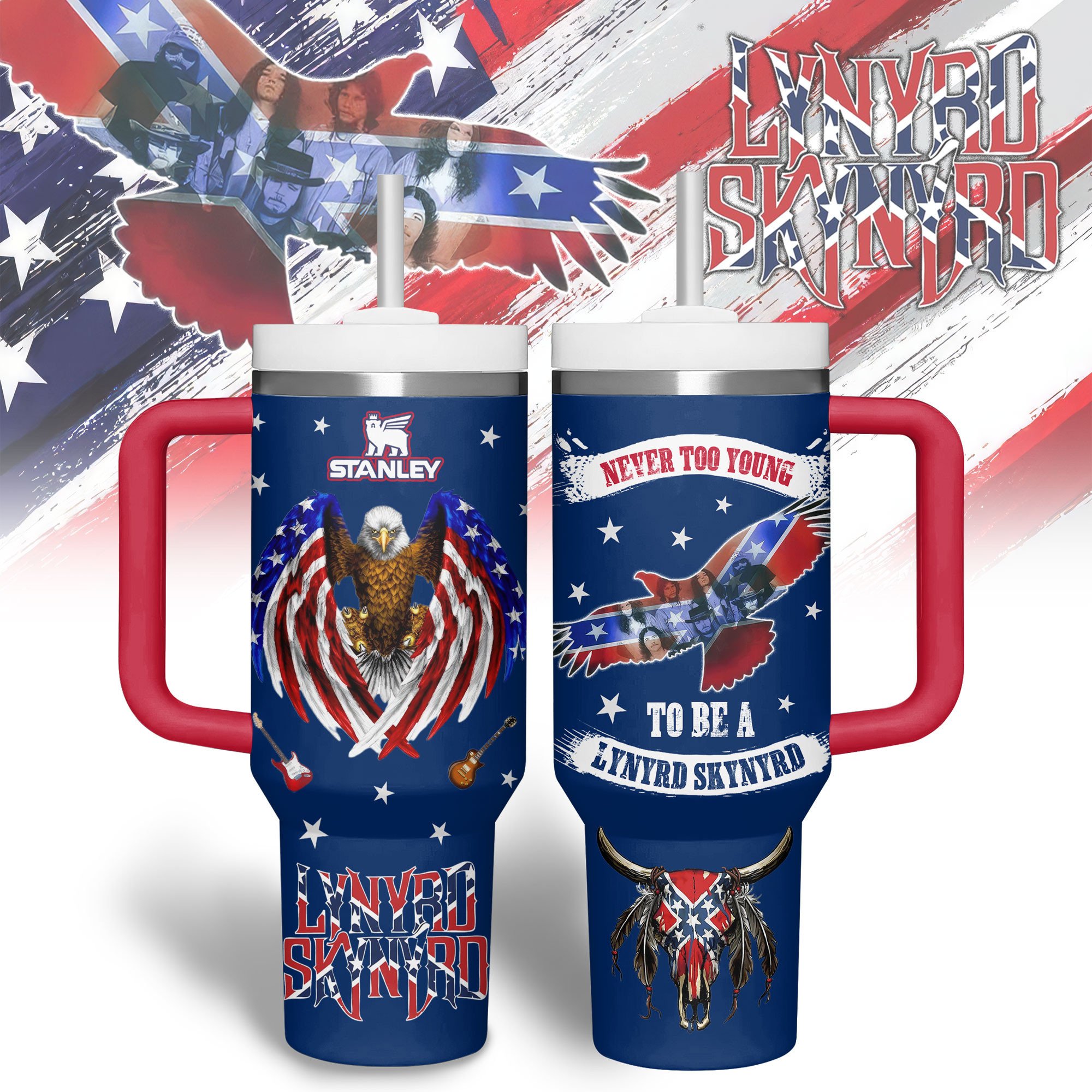 Lynyrd Skynyrd Music Custom Stanley Cup 40 oz 30 oz Tumbler With HandleTVC2301180
