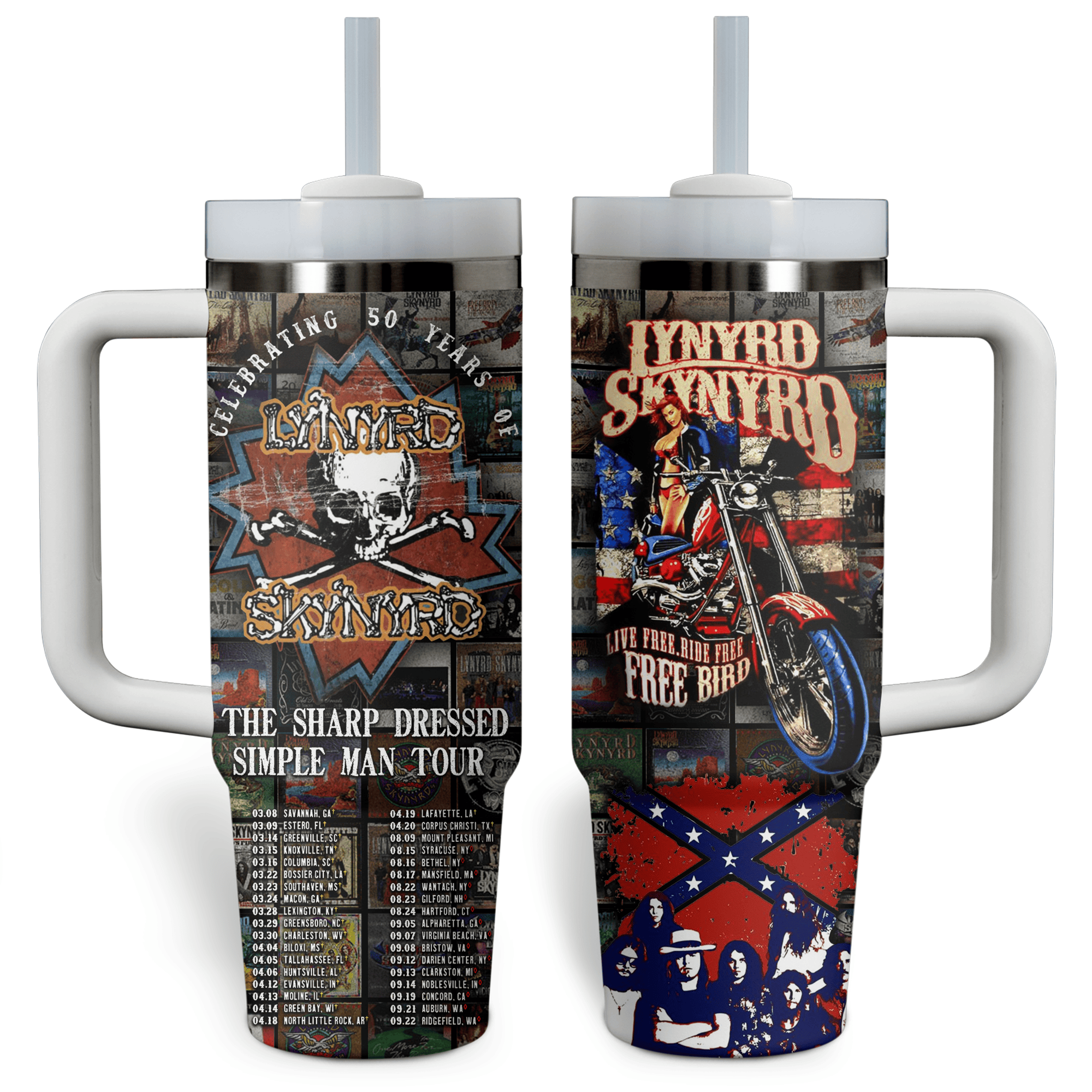 Lynyrd Skynyrd Music Custom Stanley Cup 40 oz 30 oz Tumbler With HandleTVC2301523
