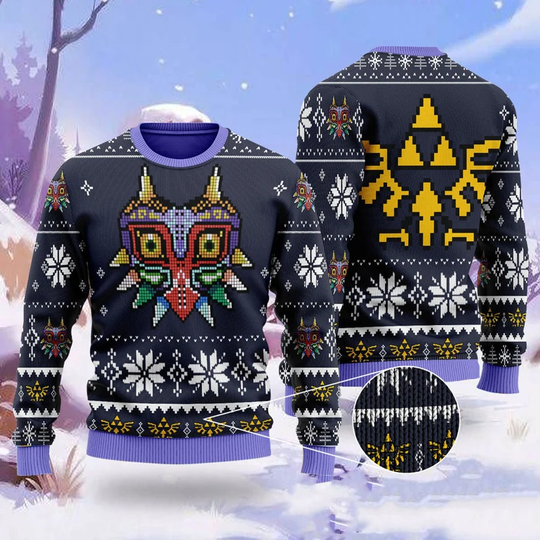 M a j o r a s Mask Ugly Knitted Christmas Sweatshi - Image 4