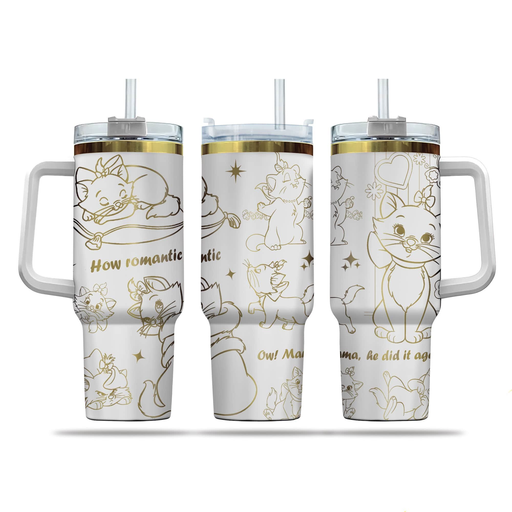 Maca Mery Cat Cartoon Custom Stanley Cup 40 oz 30 oz Tumbler With HandleTVC2301289