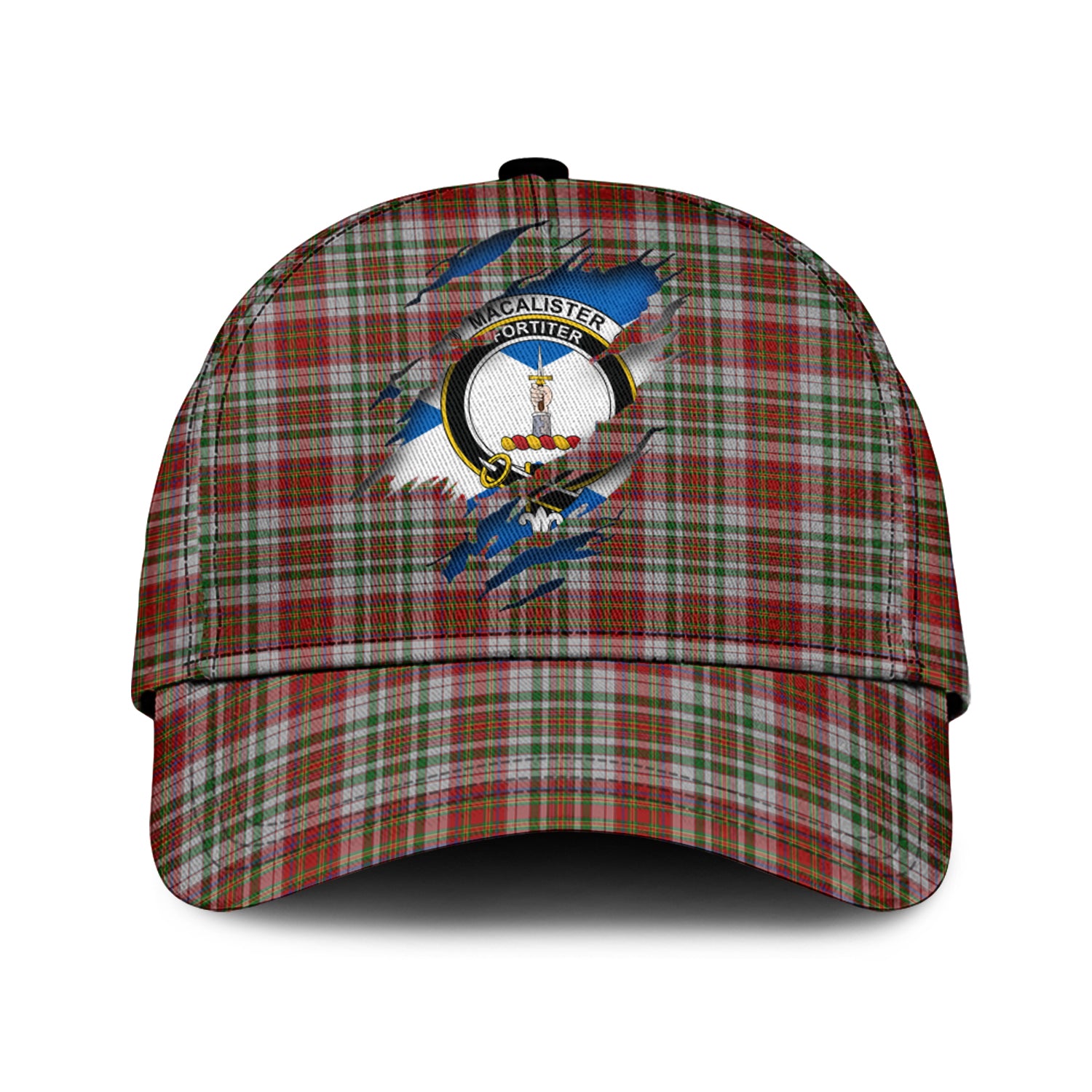 MacAlister Dress Tartan Plaid Cap, Family Crest In Me Style Tartan Baseball Cap TS23 Trucker Hats Custom Hats Gifts For Men & Women