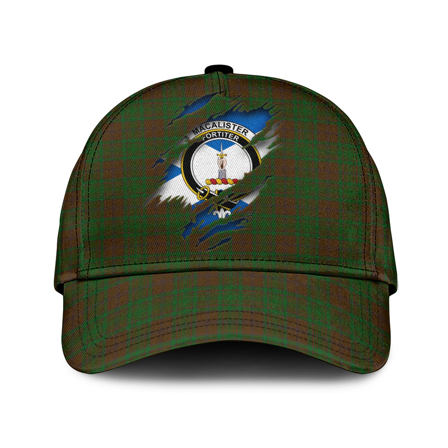 MacAlister of Glenbarr Hunting Tartan Plaid Cap, Family Crest In Me Style Tartan Baseball Cap TS23 Trucker Hats Custom Hats Gifts For Men & Women