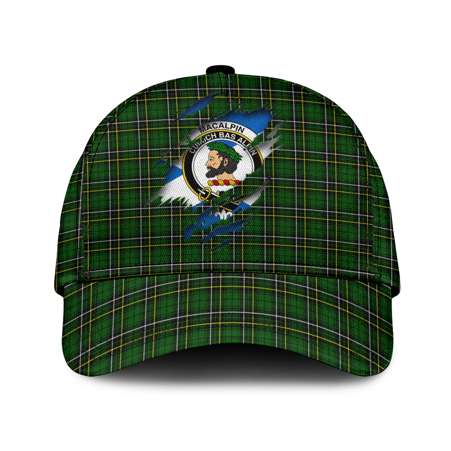 MacAlpin Modern Tartan Plaid Cap, Family Crest In Me Style Tartan Baseball Cap TS23 Trucker Hats Custom Hats Gifts For Men & Women