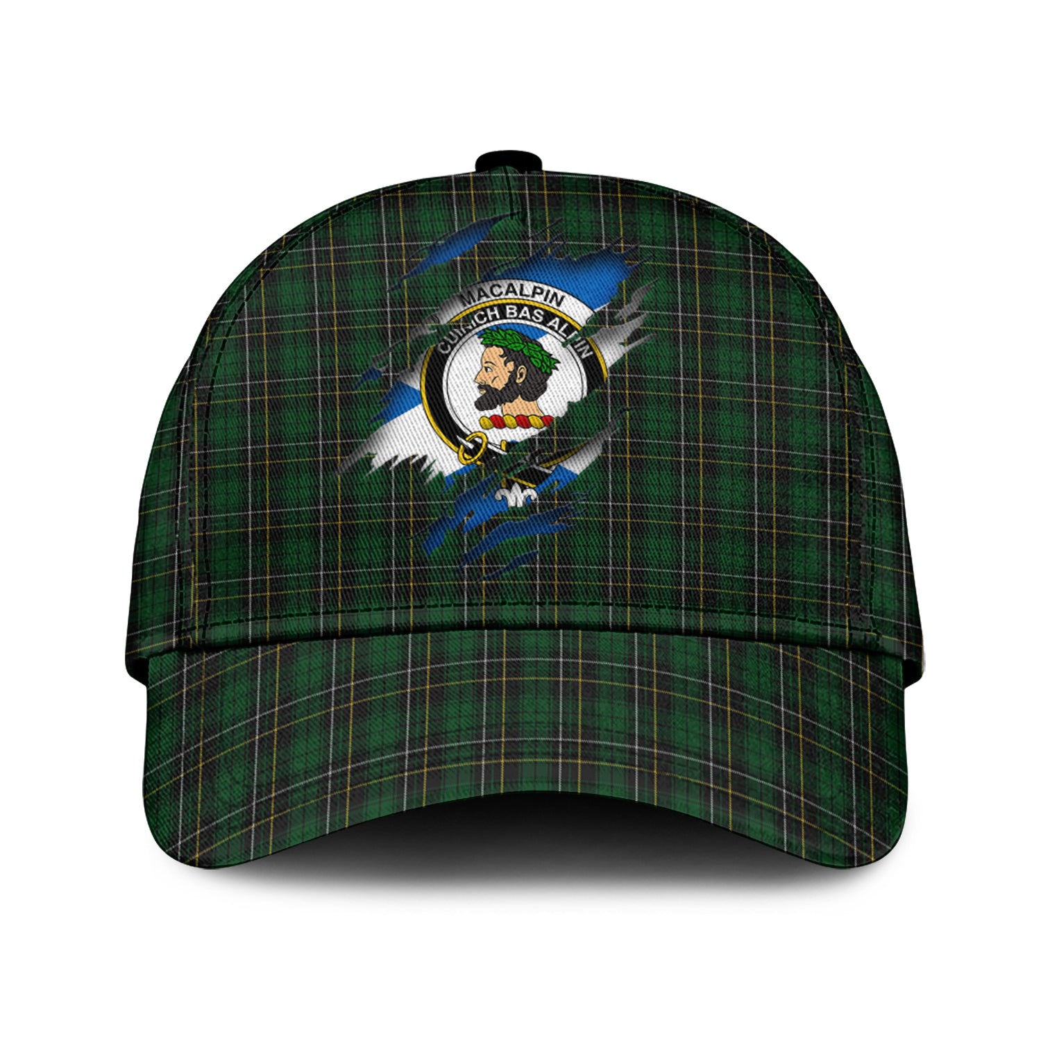 MacAlpin Tartan Plaid Cap, Family Crest In Me Style Tartan Baseball Cap TS23 Trucker Hats Custom Hats Gifts For Men & Women