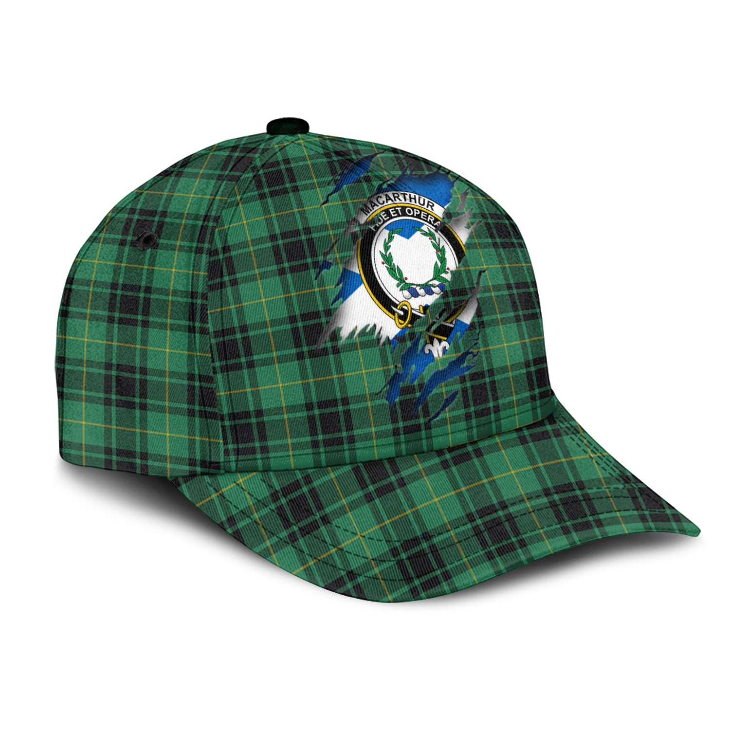 MacArthur Ancient Tartan Plaid Cap, Family Crest In Me Style Tartan Baseball Cap TS23 Trucker Hats Custom Hats Gifts For Men & Women