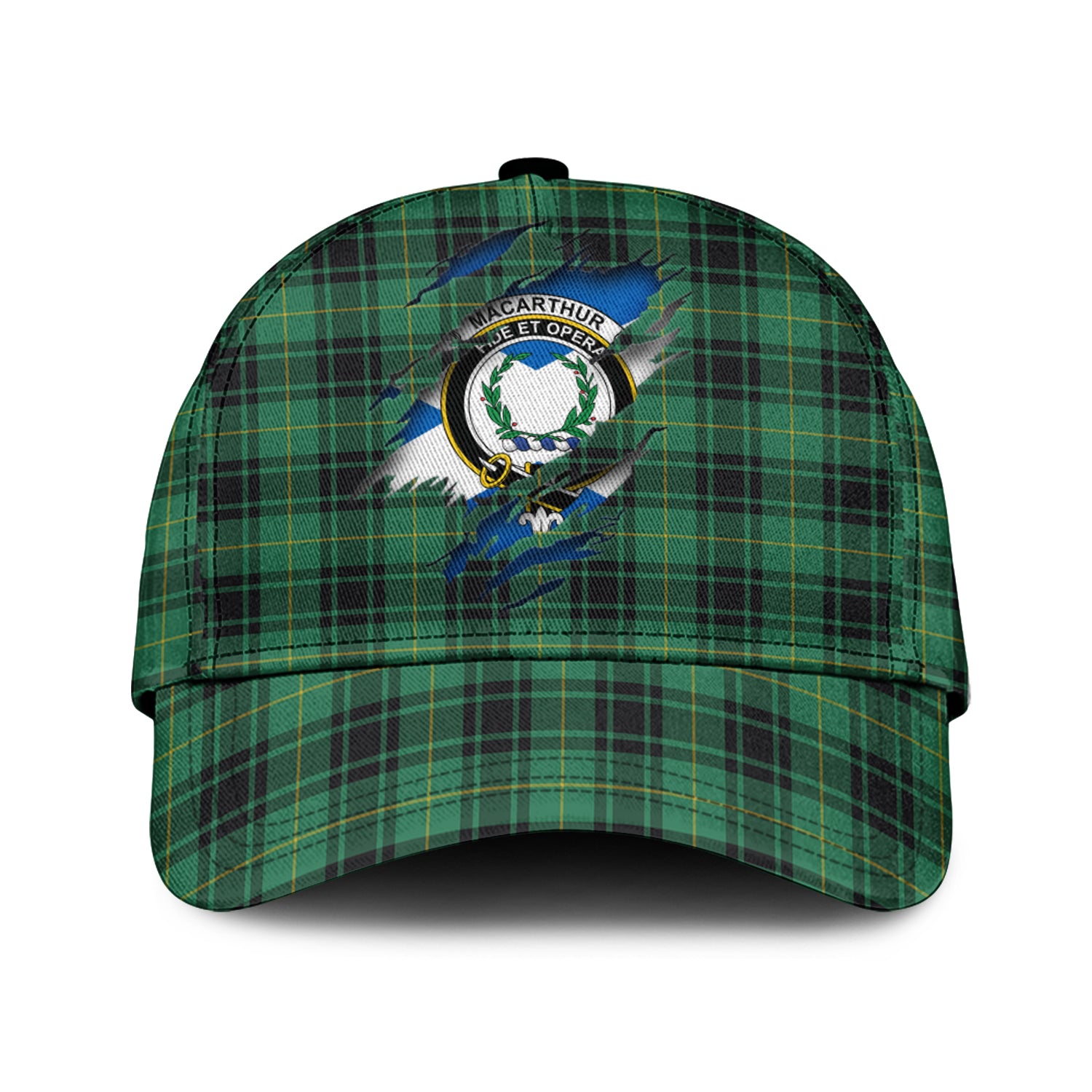 MacArthur Ancient Tartan Plaid Cap, Family Crest In Me Style Tartan Baseball Cap TS23 Trucker Hats Custom Hats Gifts For Men & Women