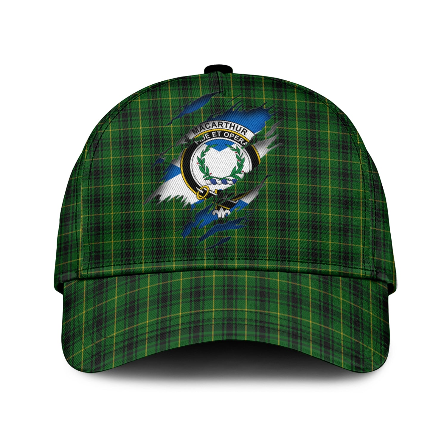 MacArthur Tartan Plaid Cap, Family Crest In Me Style Tartan Baseball Cap TS23 Trucker Hats Custom Hats Gifts For Men & Women