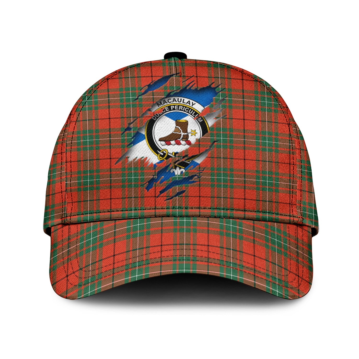 MacAulay Ancient Tartan Plaid Cap, Family Crest In Me Style Tartan Baseball Cap TS23 Trucker Hats Custom Hats Gifts For Men & Women