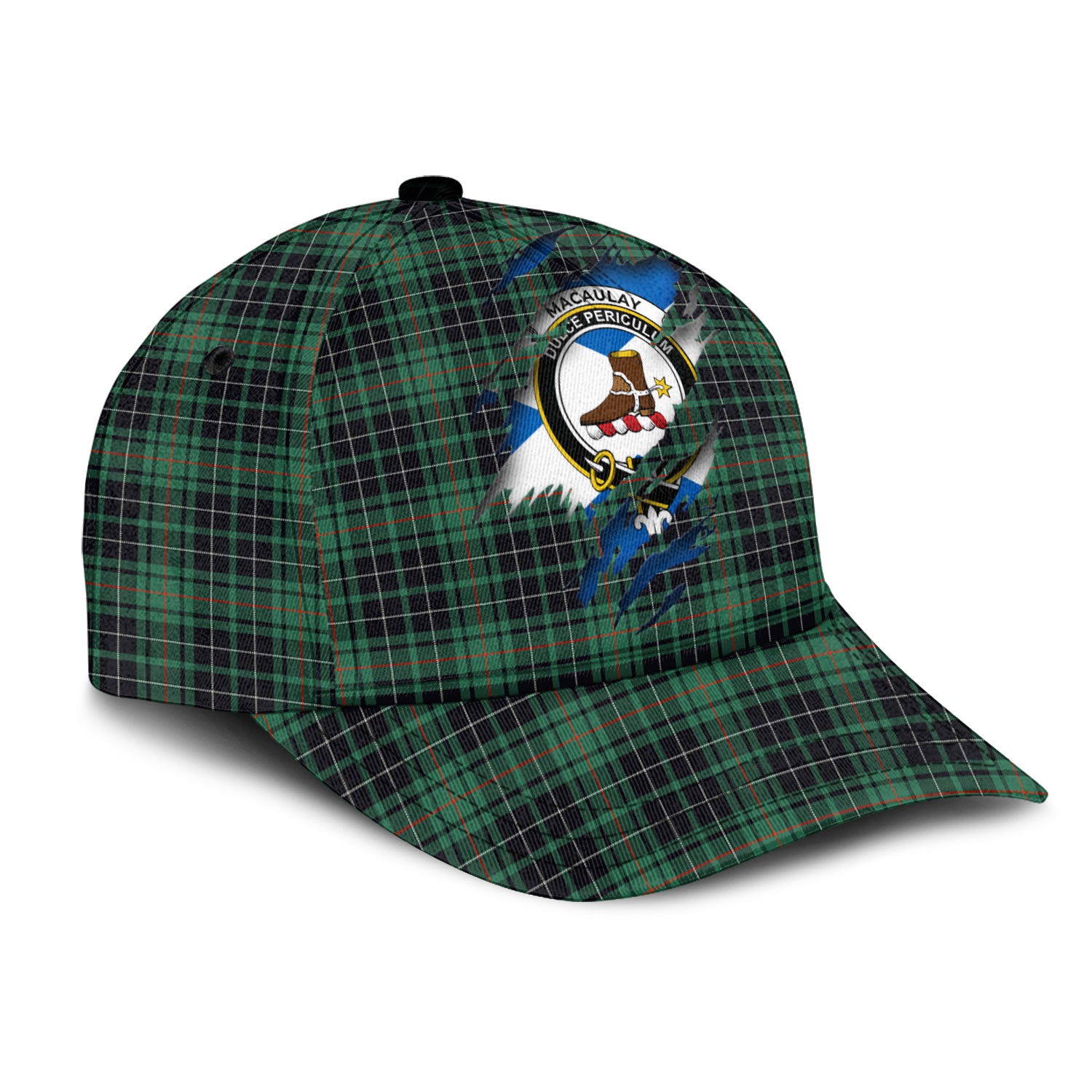 MacAulay Hunting Ancient Tartan Plaid Cap, Family Crest In Me Style Tartan Baseball Cap TS23 Trucker Hats Custom Hats Gifts For Men & Women