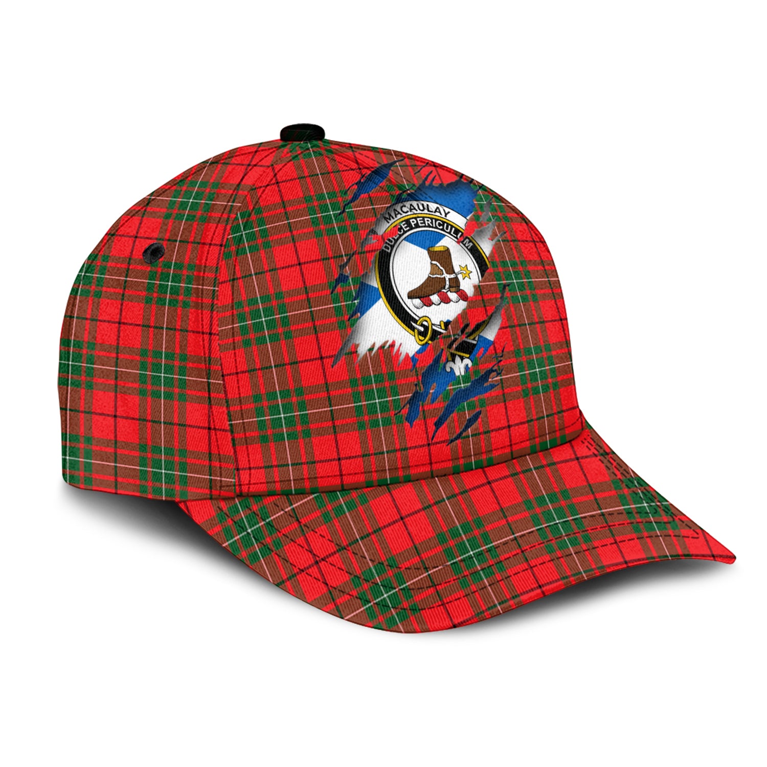 MacAulay Modern Tartan Plaid Cap, Family Crest In Me Style Tartan Baseball Cap TS23 Trucker Hats Custom Hats Gifts For Men & Women