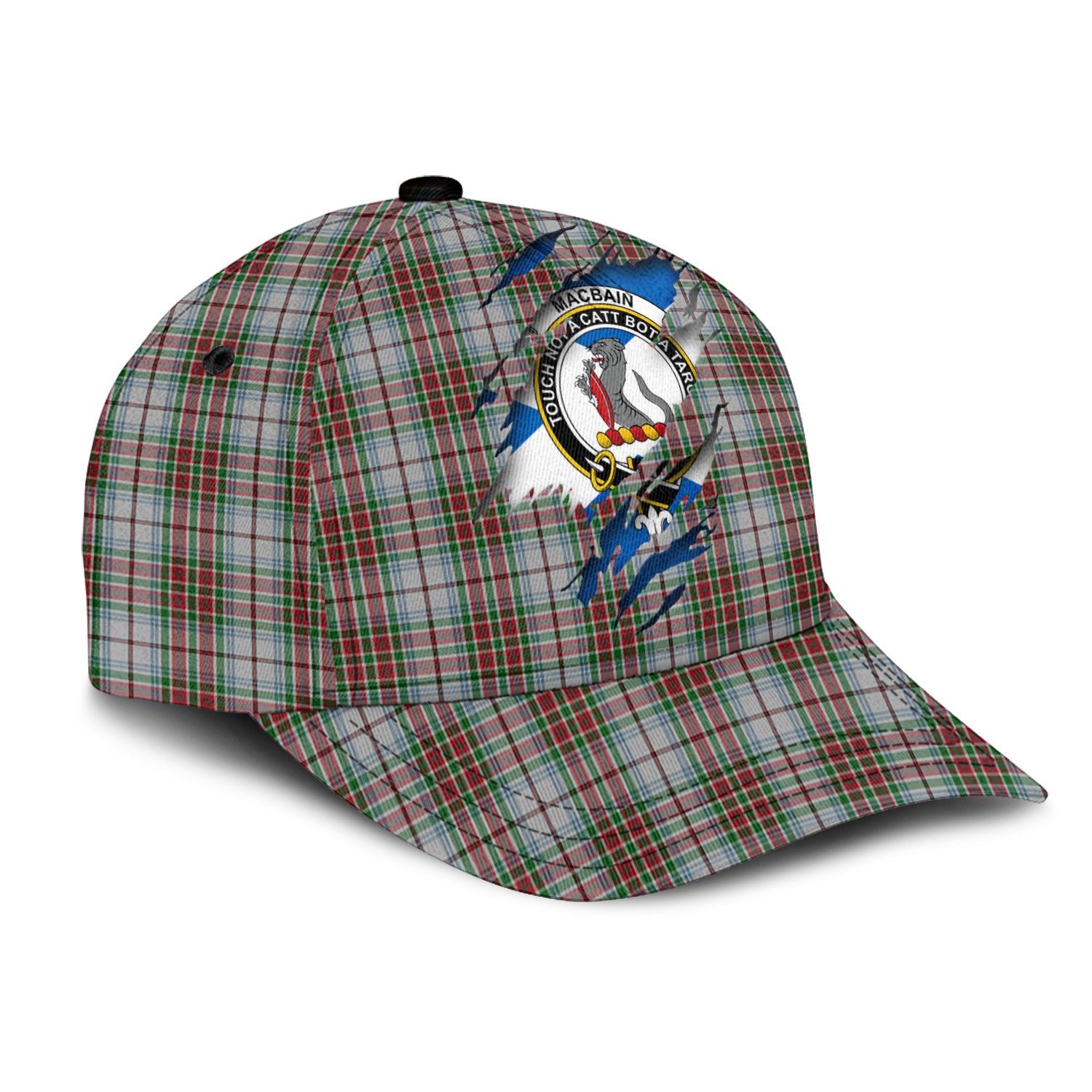 MacBain Dress Tartan Plaid Cap, Family Crest In Me Style Tartan Baseball Cap TS23 Trucker Hats Custom Hats Gifts For Men & Women