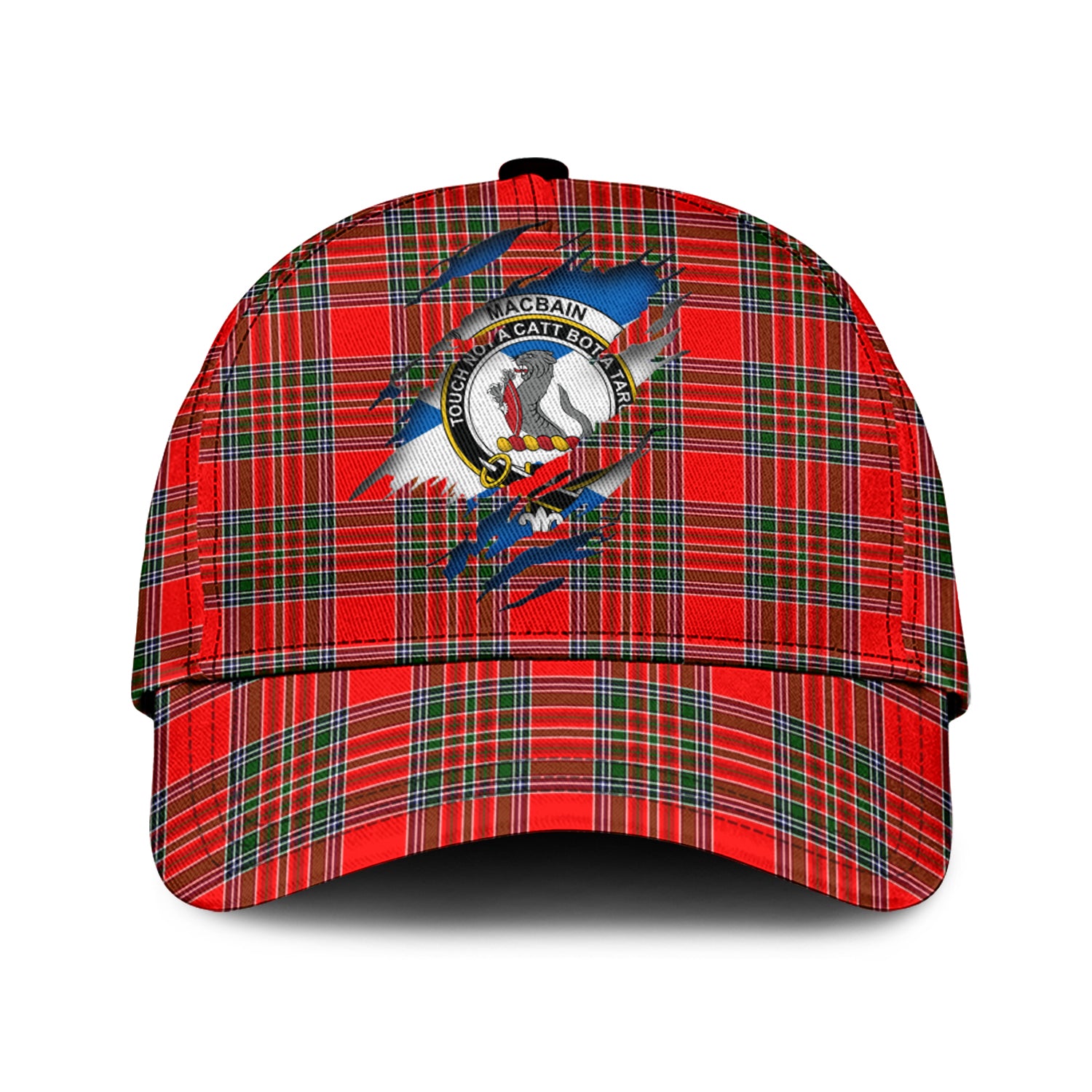 MacBain Tartan Plaid Cap, Family Crest In Me Style Tartan Baseball Cap TS23 Trucker Hats Custom Hats Gifts For Men & Women