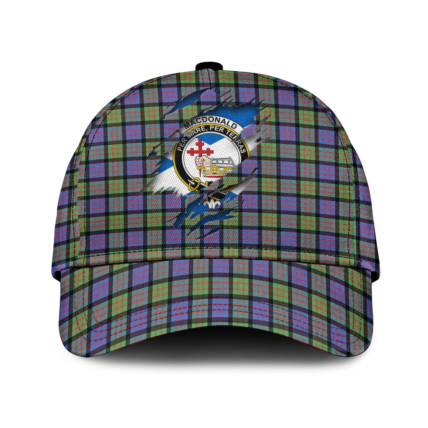 MacDonald Ancient Tartan Plaid Cap, Family Crest In Me Style Tartan Baseball Cap TS23 Trucker Hats Custom Hats Gifts For Men & Women