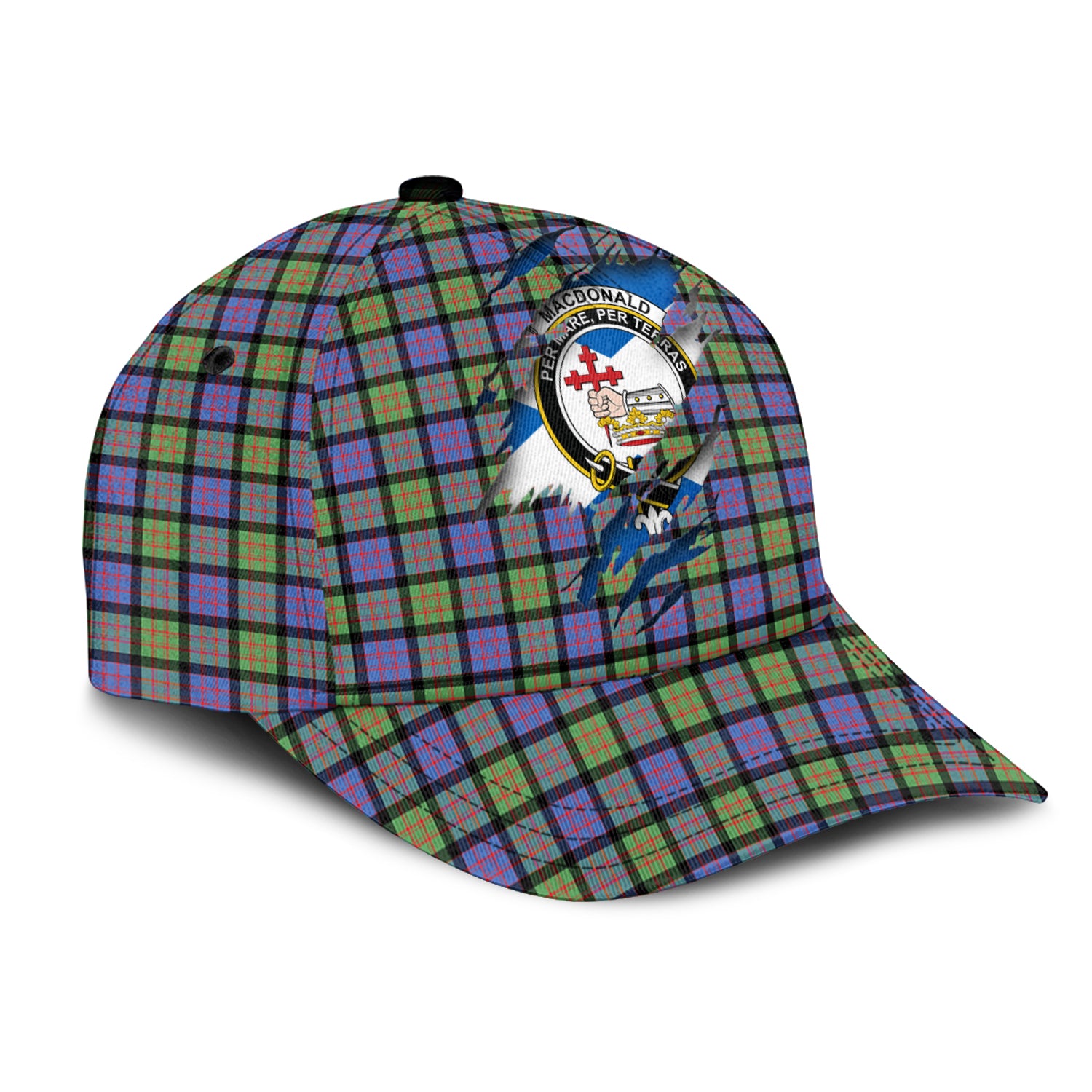 MacDonald Ancient Tartan Plaid Cap, Family Crest In Me Style Tartan Baseball Cap TS23 Trucker Hats Custom Hats Gifts For Men & Women