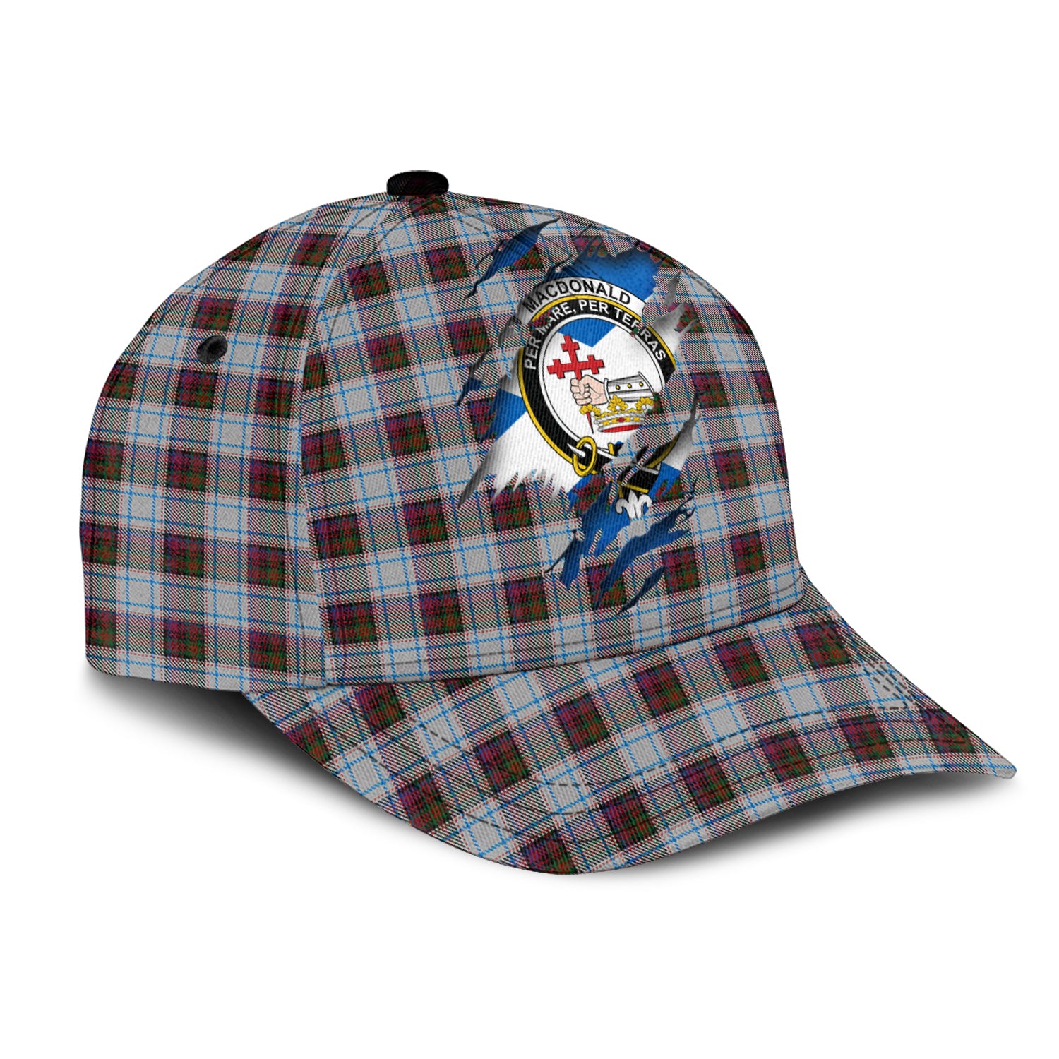 MacDonald Dress Ancient Tartan Plaid Cap, Family Crest In Me Style Tartan Baseball Cap TS23 Trucker Hats Custom Hats Gifts For Men & Women