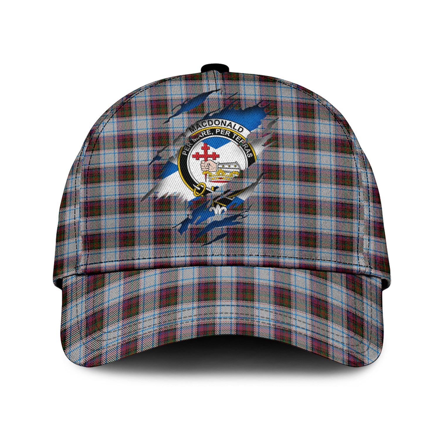 MacDonald Dress Ancient Tartan Plaid Cap, Family Crest In Me Style Tartan Baseball Cap TS23 Trucker Hats Custom Hats Gifts For Men & Women
