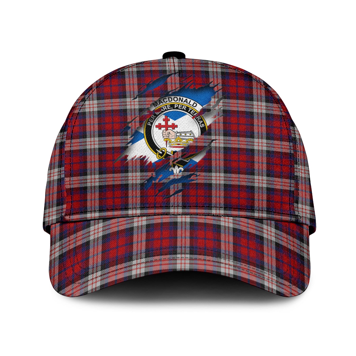 MacDonald Dress Irish Tartan Plaid Cap, Family Crest In Me Style Tartan Baseball Cap TS23 Trucker Hats Custom Hats Gifts For Men & Women