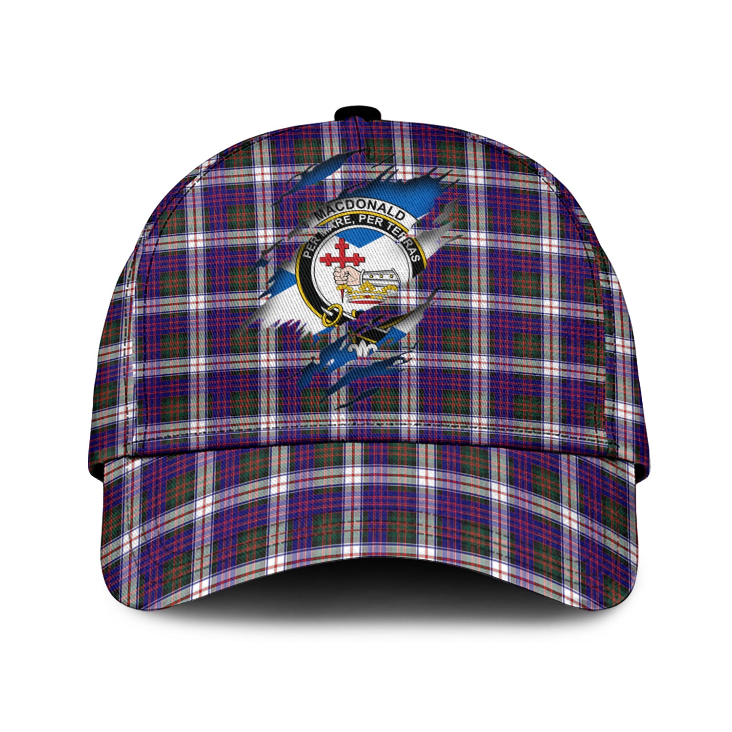 MacDonald Dress Modern Tartan Plaid Cap, Family Crest In Me Style Tartan Baseball Cap TS23 Trucker Hats Custom Hats Gifts For Men & Women