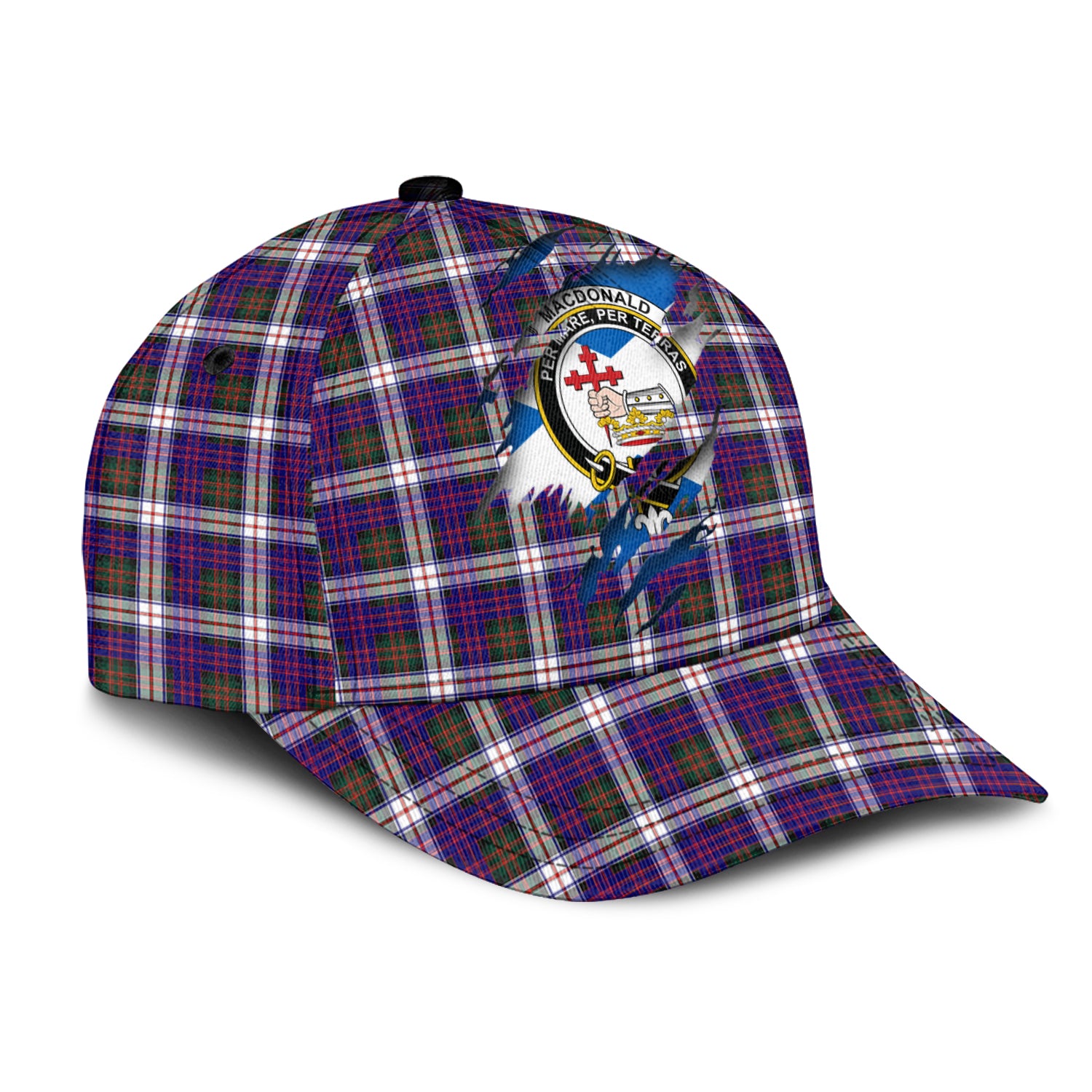 MacDonald Dress Modern Tartan Plaid Cap, Family Crest In Me Style Tartan Baseball Cap TS23 Trucker Hats Custom Hats Gifts For Men & Women