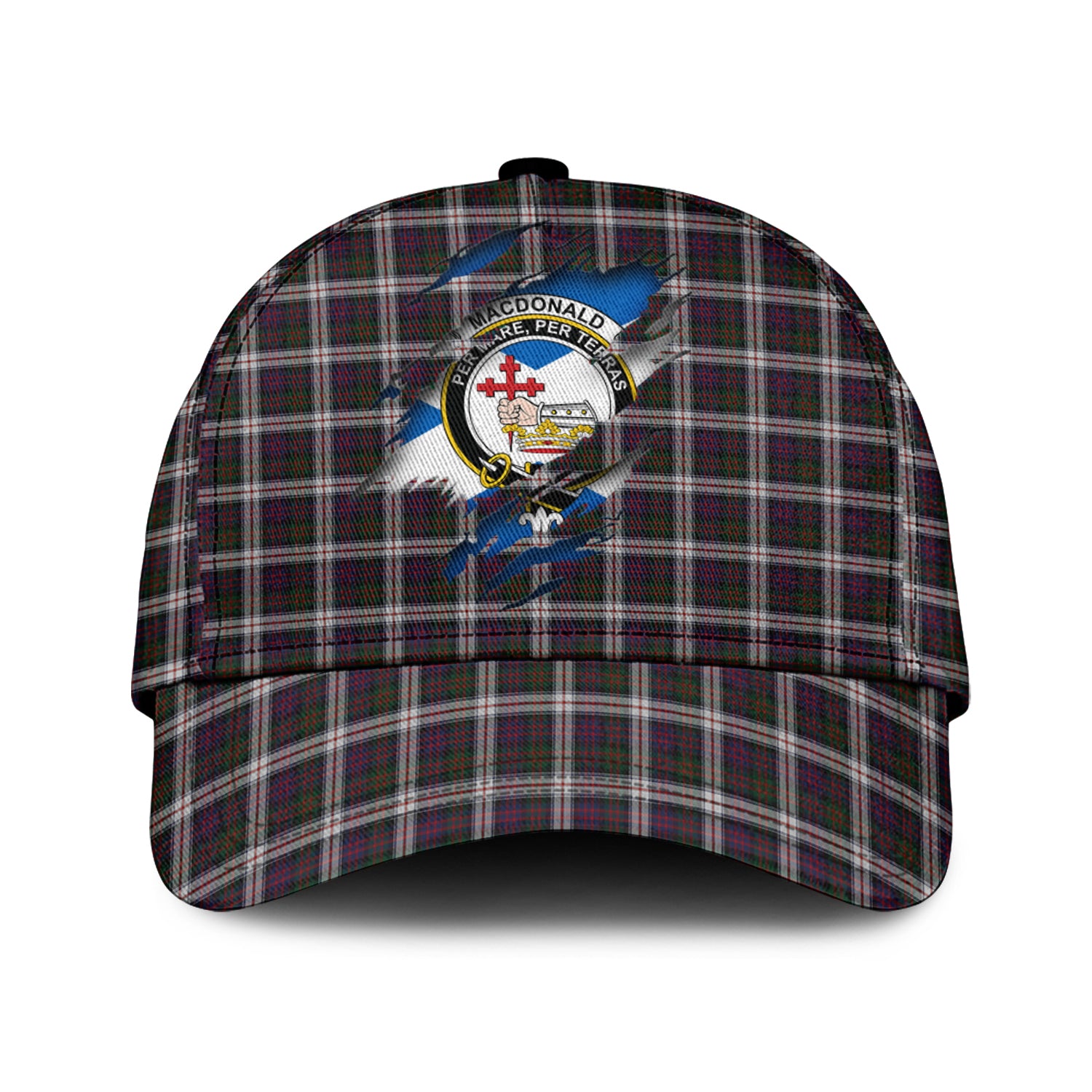 MacDonald Dress Tartan Plaid Cap, Family Crest In Me Style Tartan Baseball Cap TS23 Trucker Hats Custom Hats Gifts For Men & Women